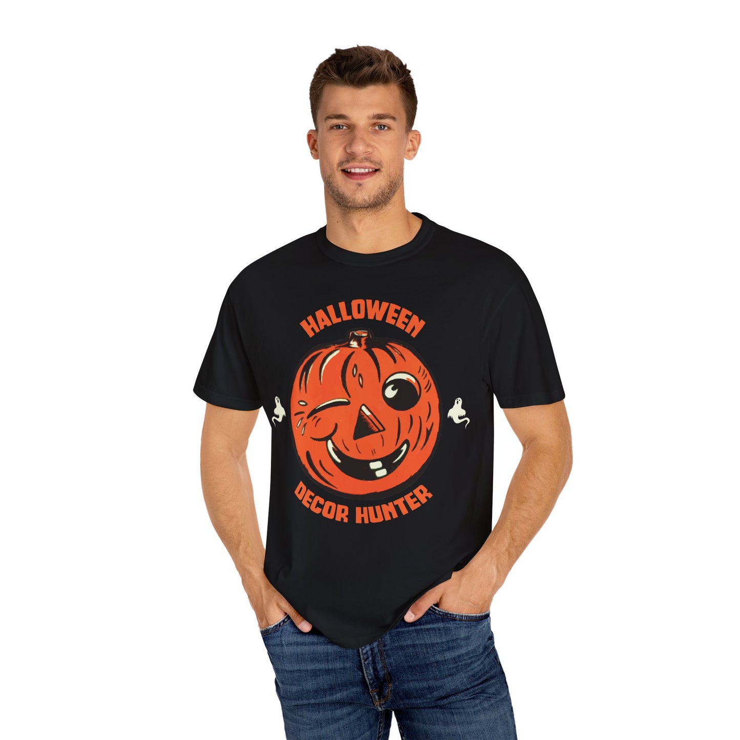 Halloween Decor Hunter T-Shirt | Unisex Garment-Dyed Tee for Festive Vibes