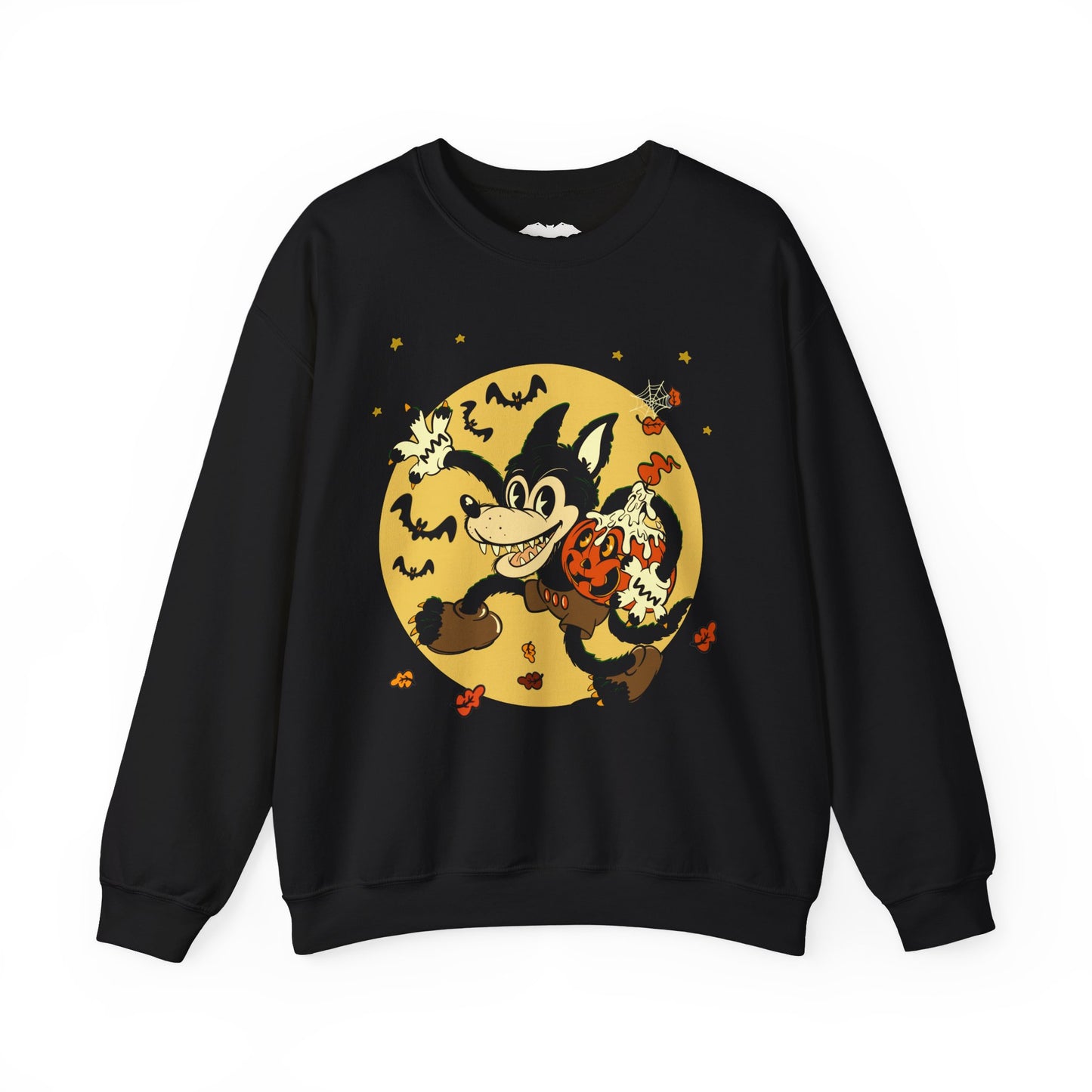 Prowlin Pumpkin Wolf-crewneck - officially licensed Natatat Studios Design