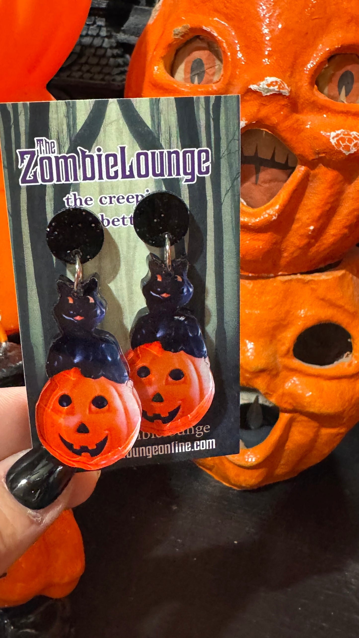 Vintage Halloween Blowmold Earrings