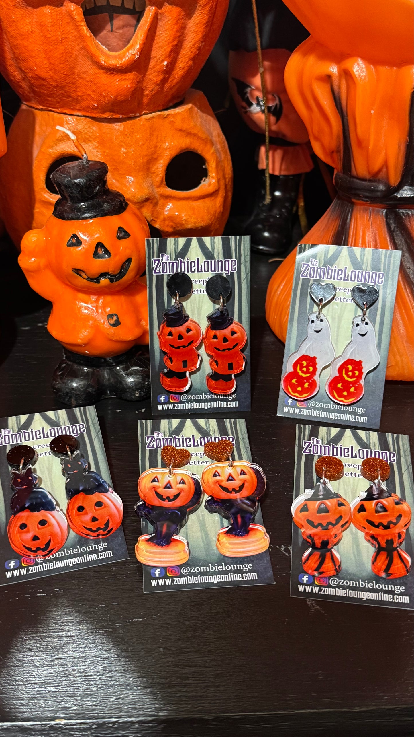 Vintage Halloween Blowmold Earrings