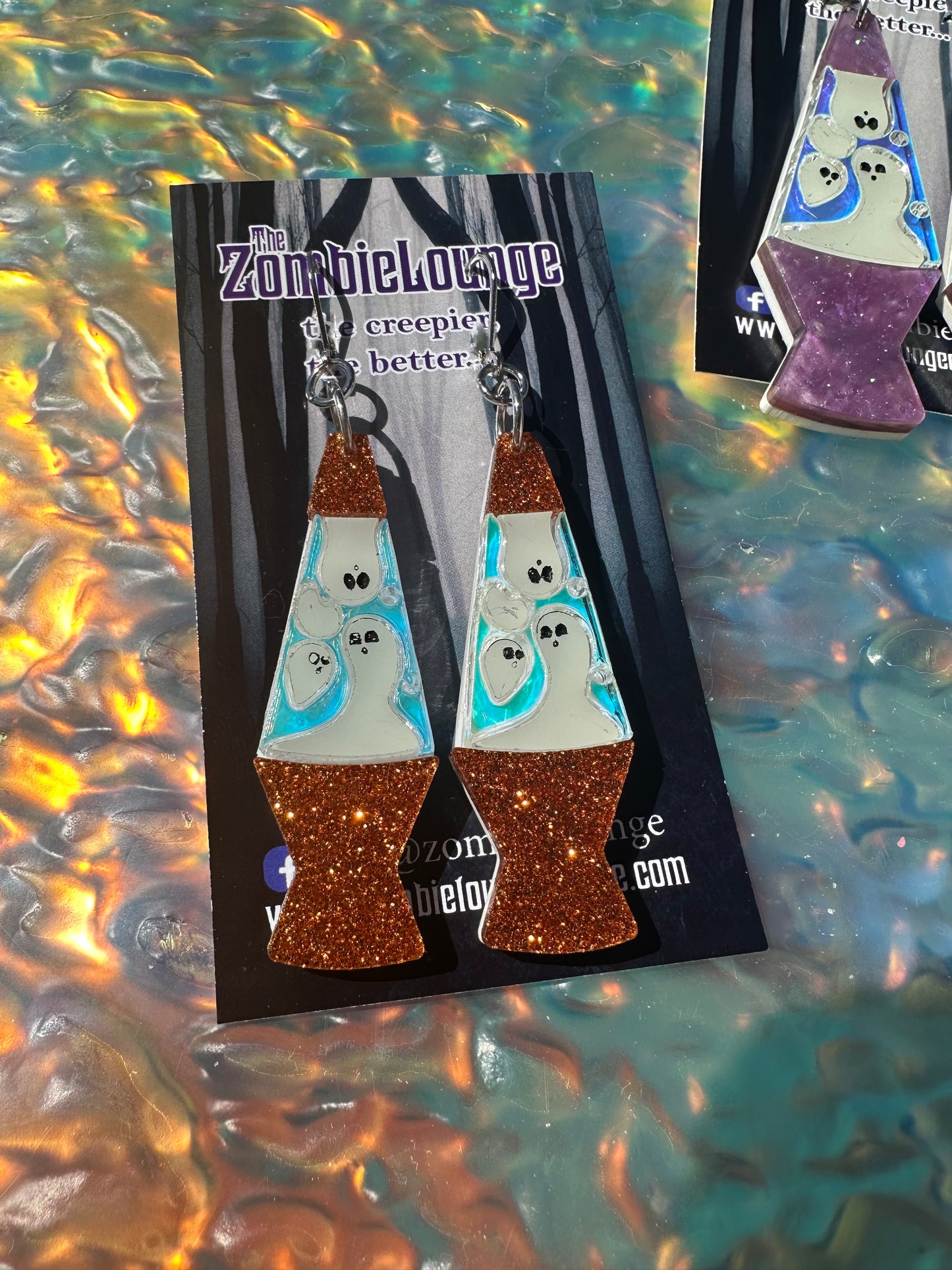 Ghost Lava Lamp Earrings
