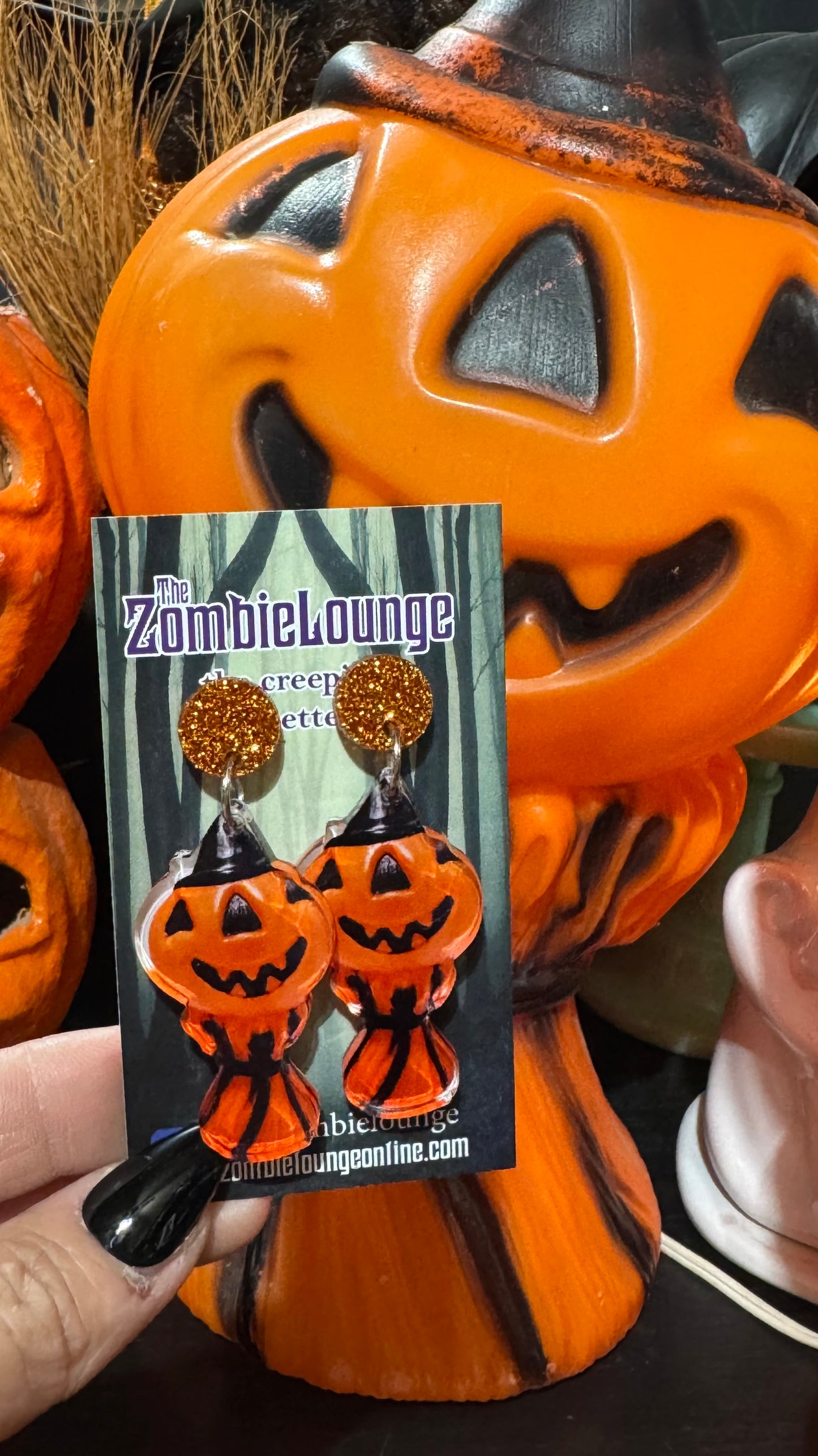 Vintage Halloween Blowmold Earrings