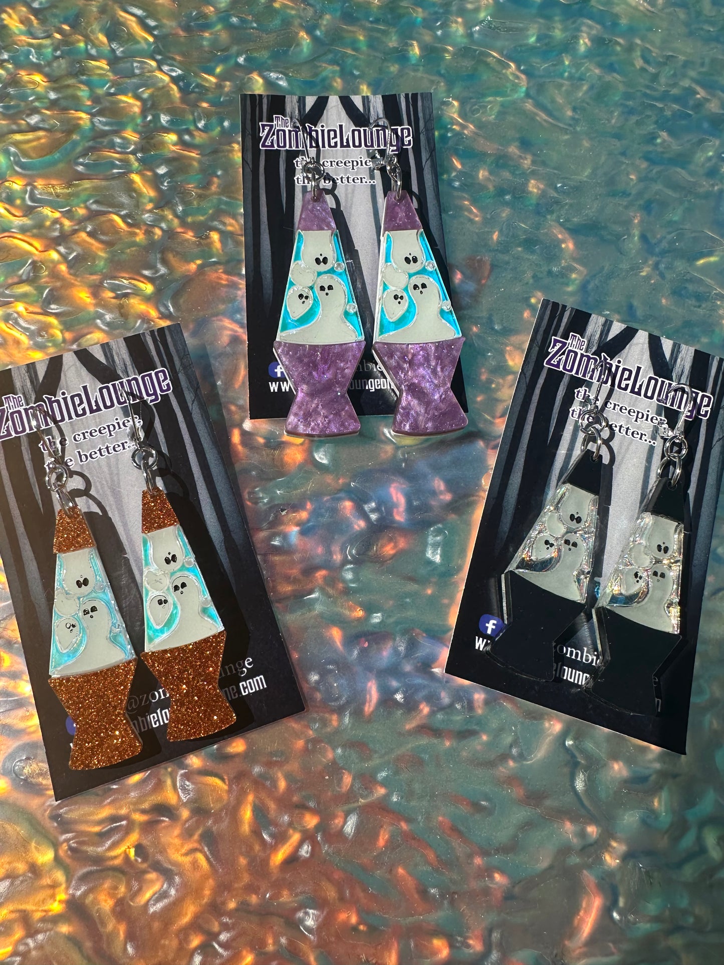 Ghost Lava Lamp Earrings