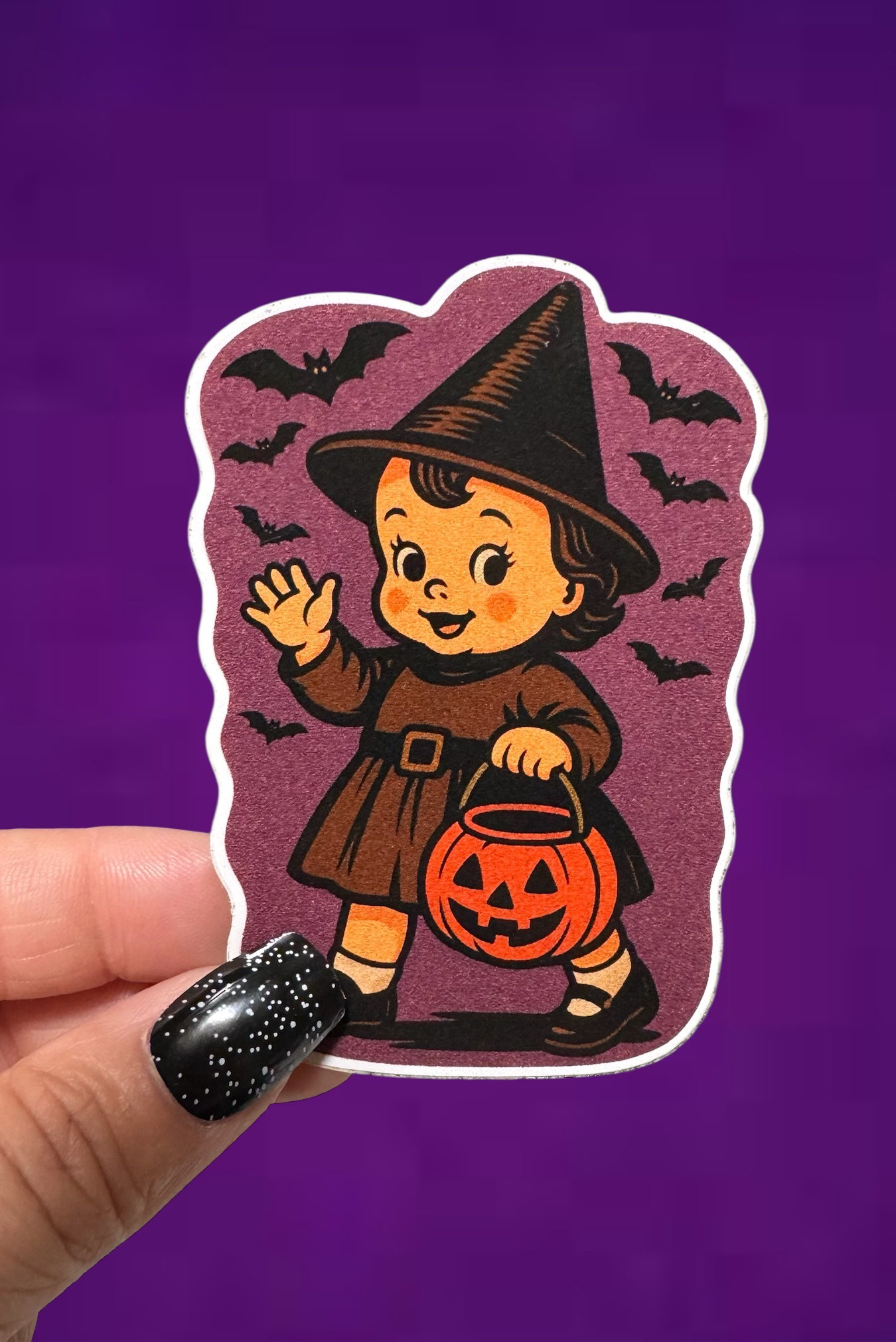 Witch Spooky Kid Sticker