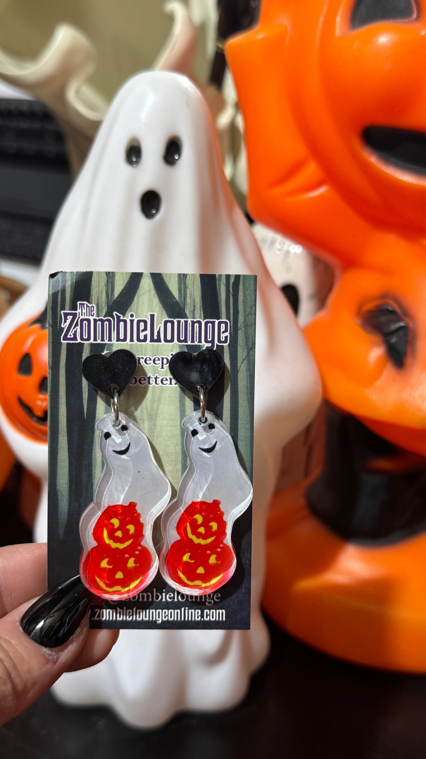Vintage Halloween Blowmold Earrings