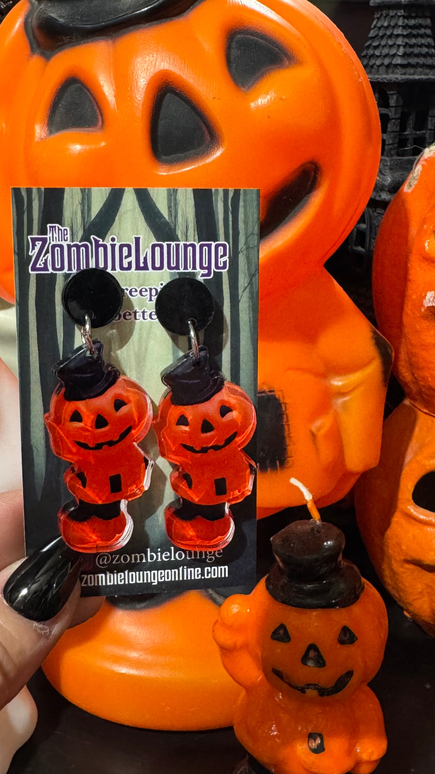 Vintage Halloween Blowmold Earrings