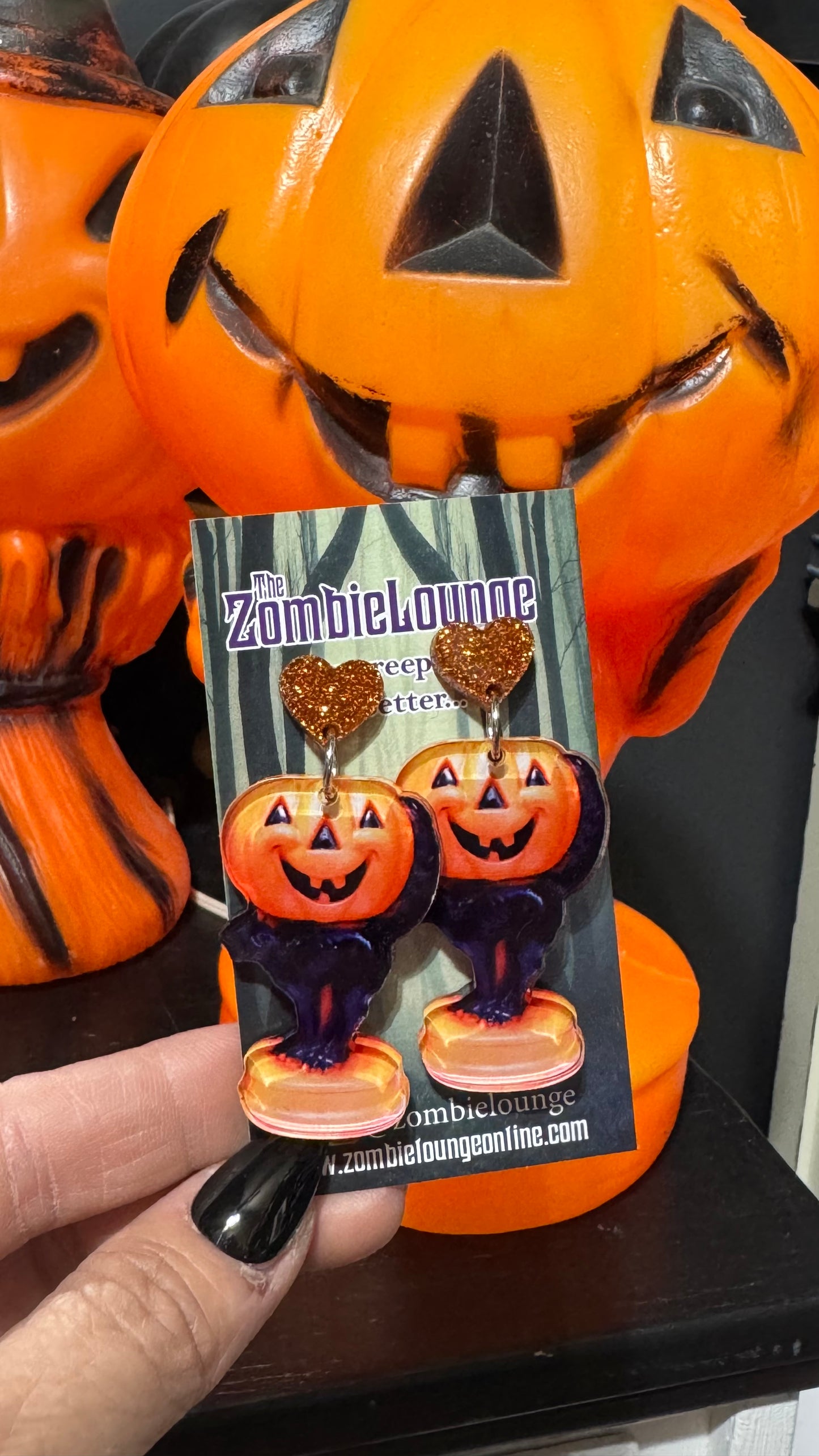 Vintage Halloween Blowmold Earrings