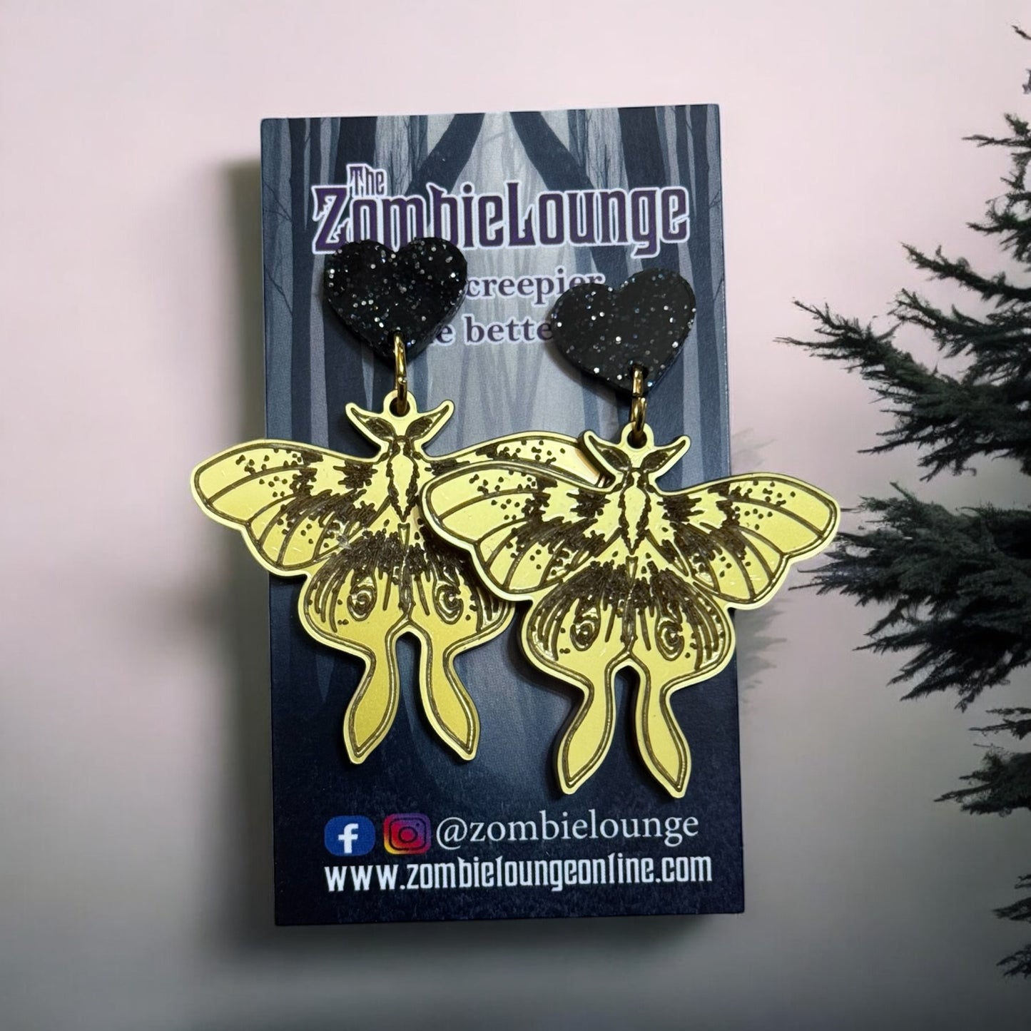 Gold Moth Earrings