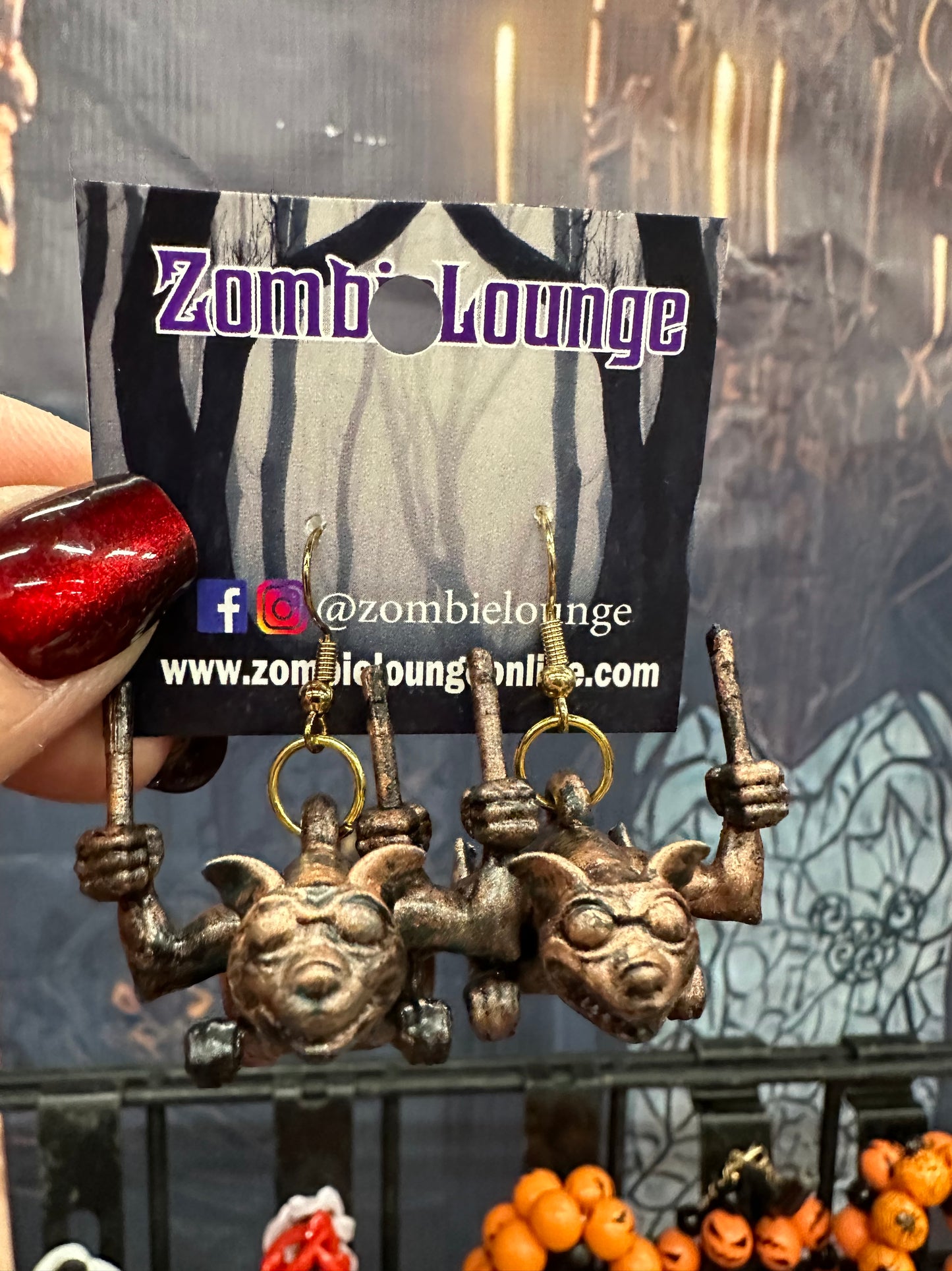 Gargoyle Hanging Earrings