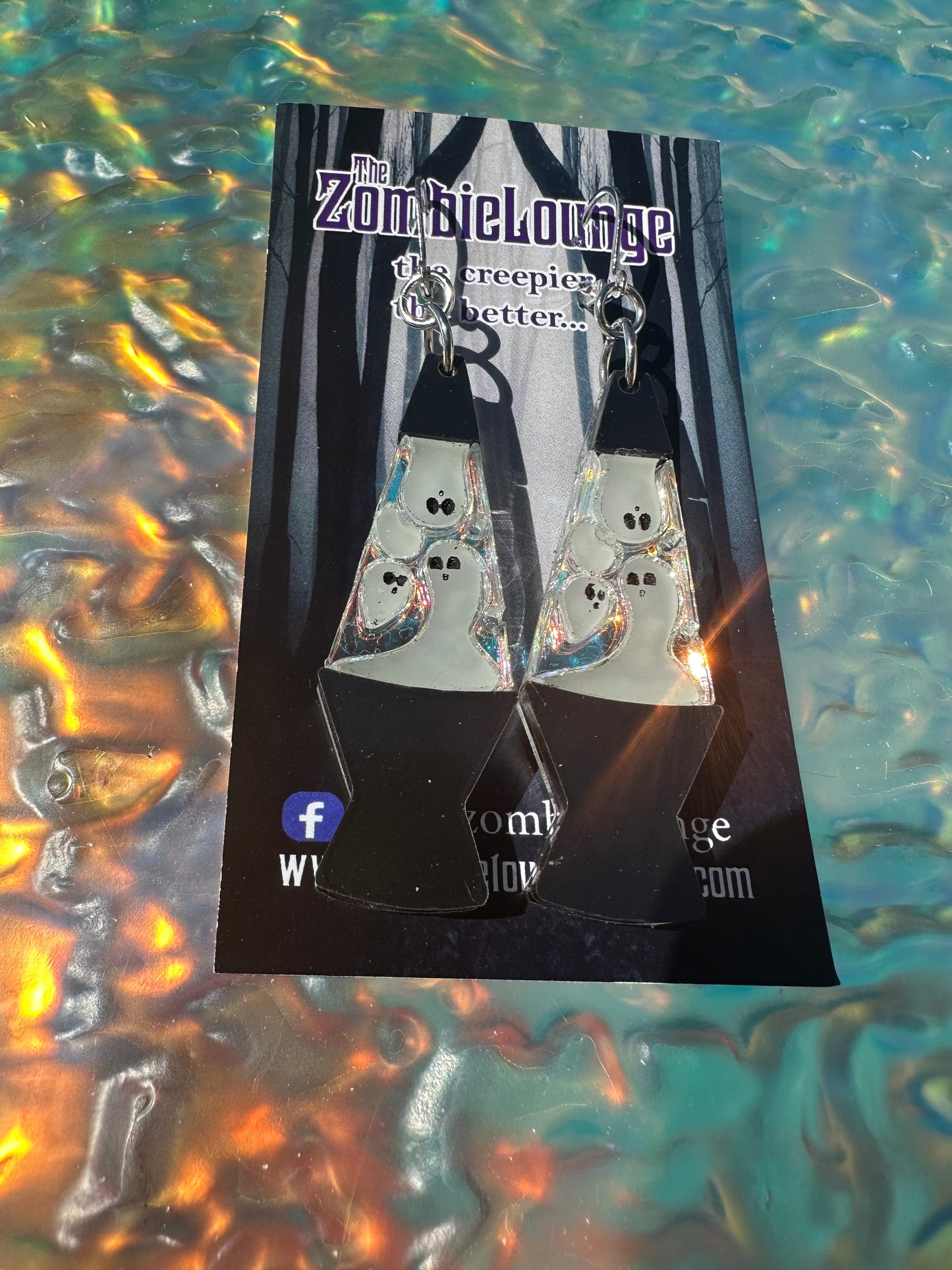 Ghost Lava Lamp Earrings