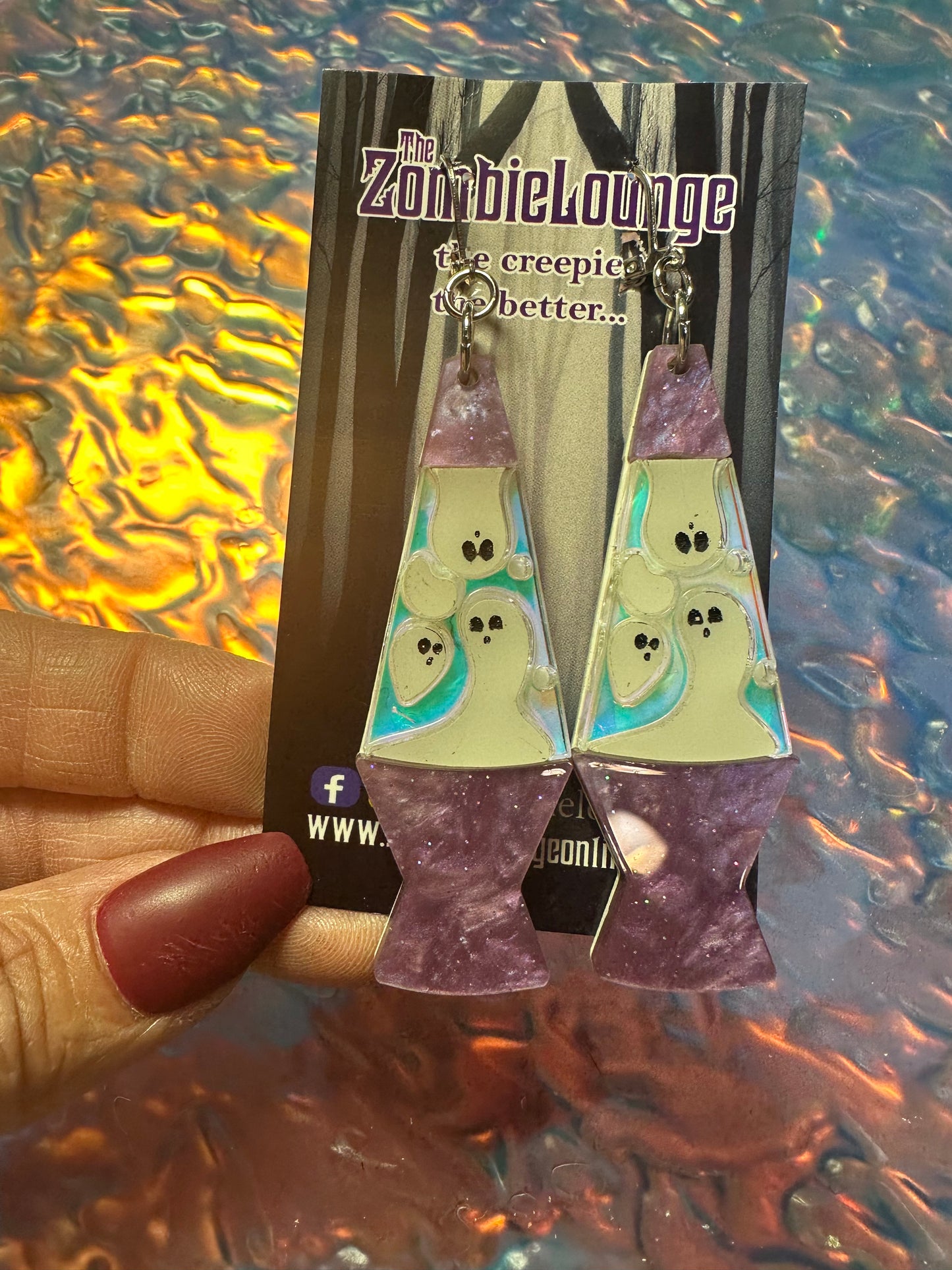 Ghost Lava Lamp Earrings