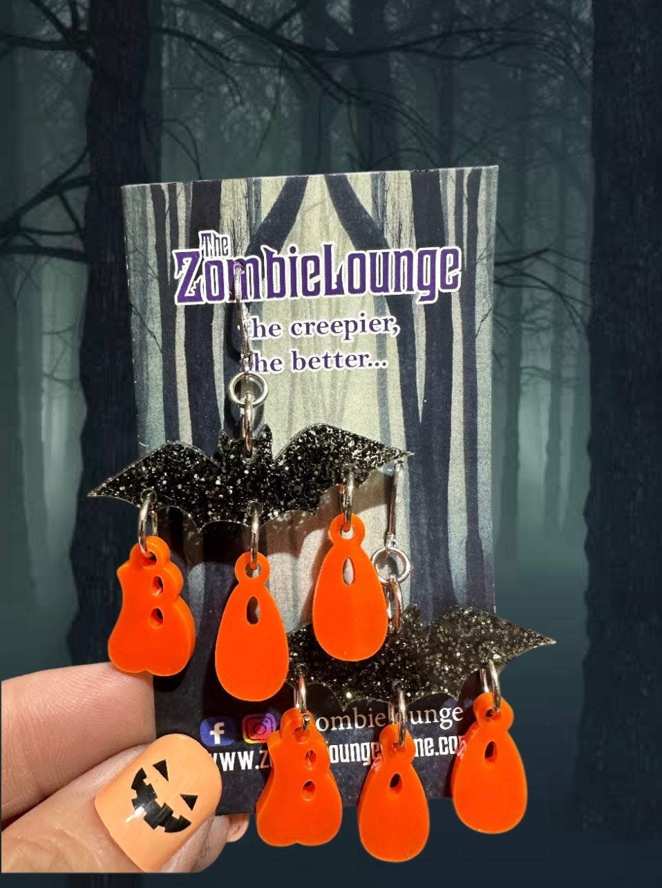Boo Bat Hanging Earrings
