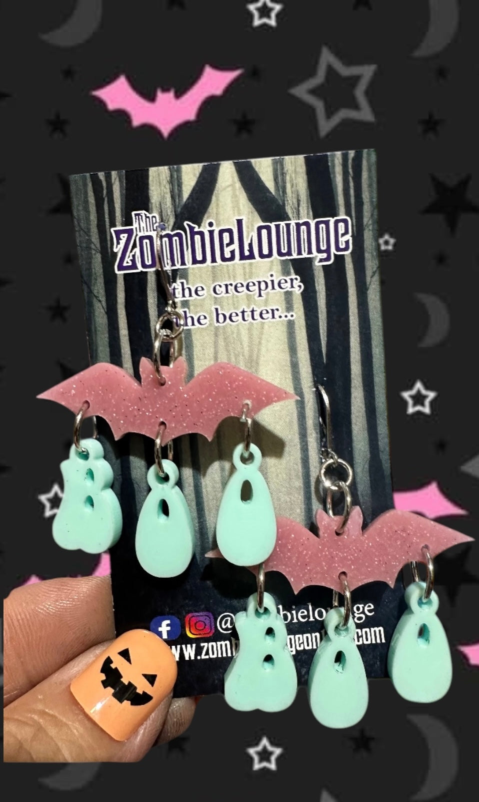 Boo Bat Hanging Earrings