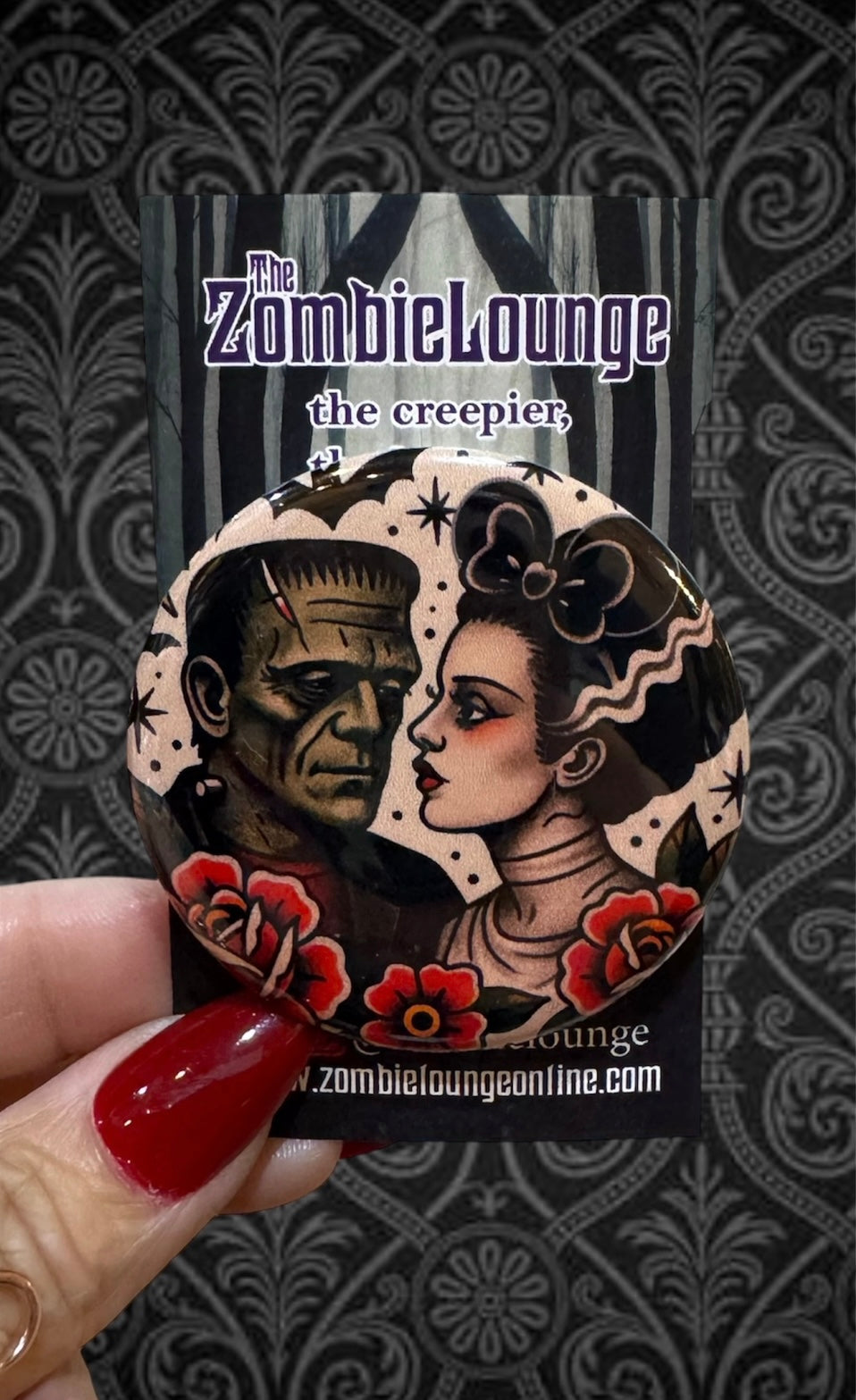 Tattoo Frankie and Bride Button