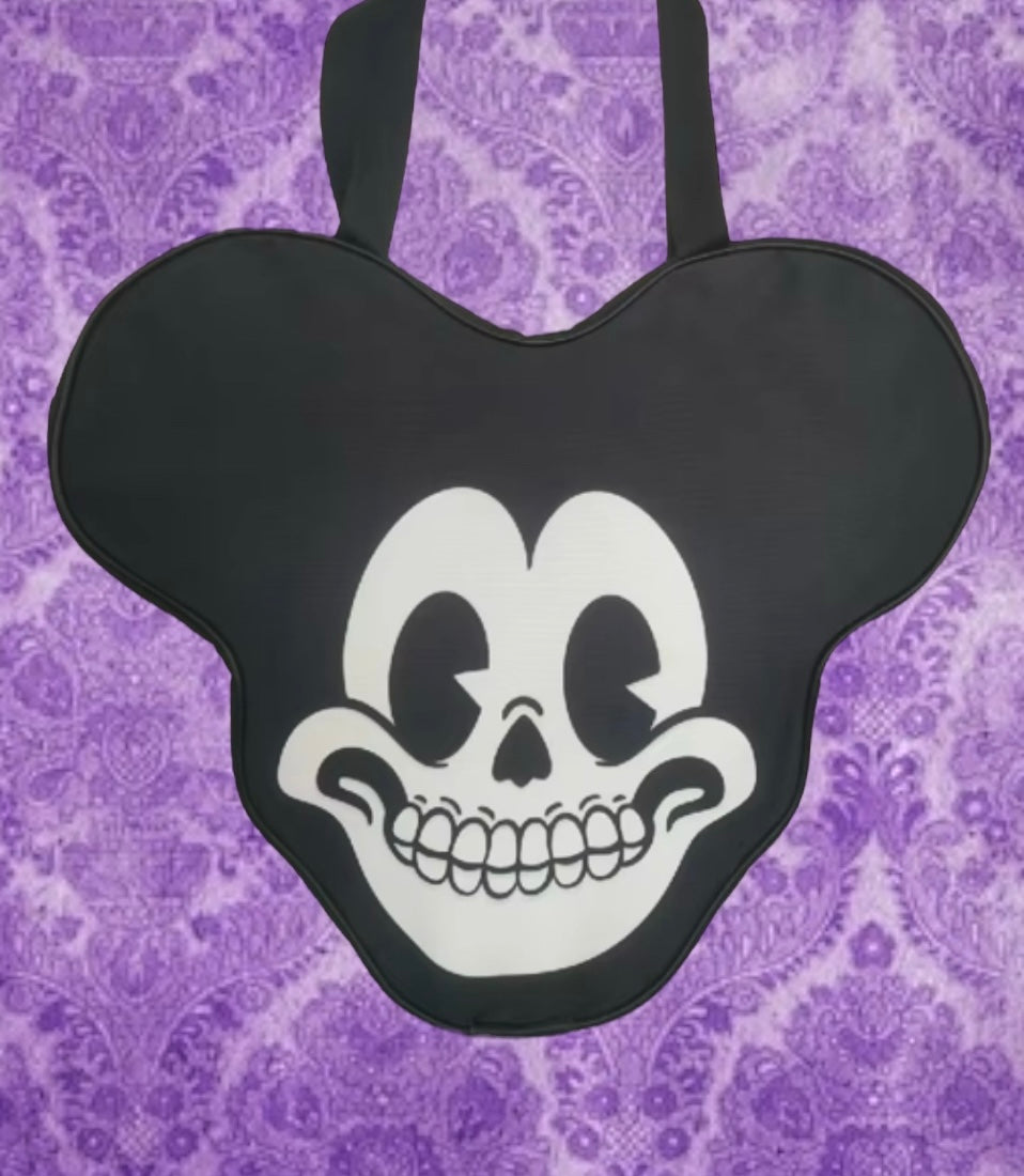 Skull Mouse Oversized Canvas Bag