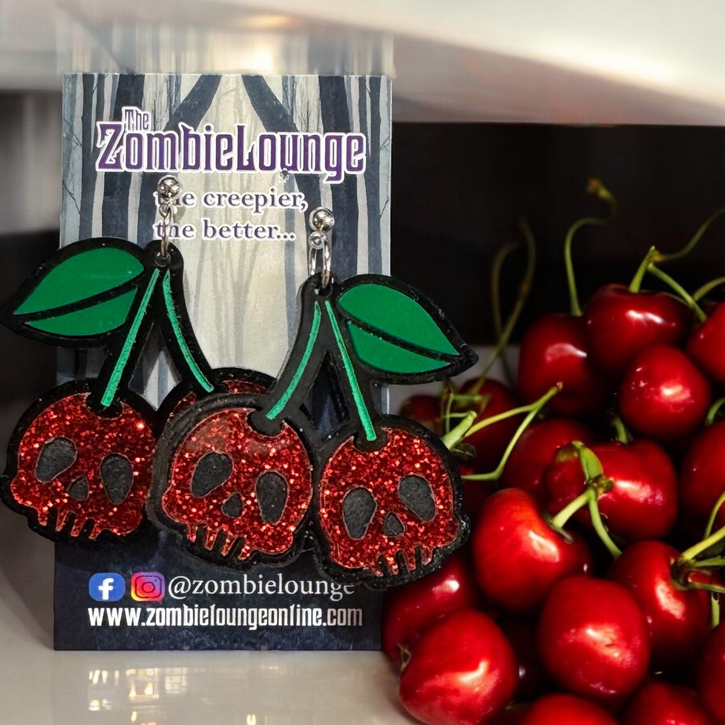 Cherry Skull Earrings