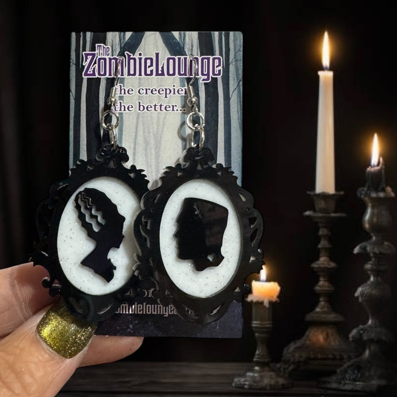 Frankenstein and Bride Earrings