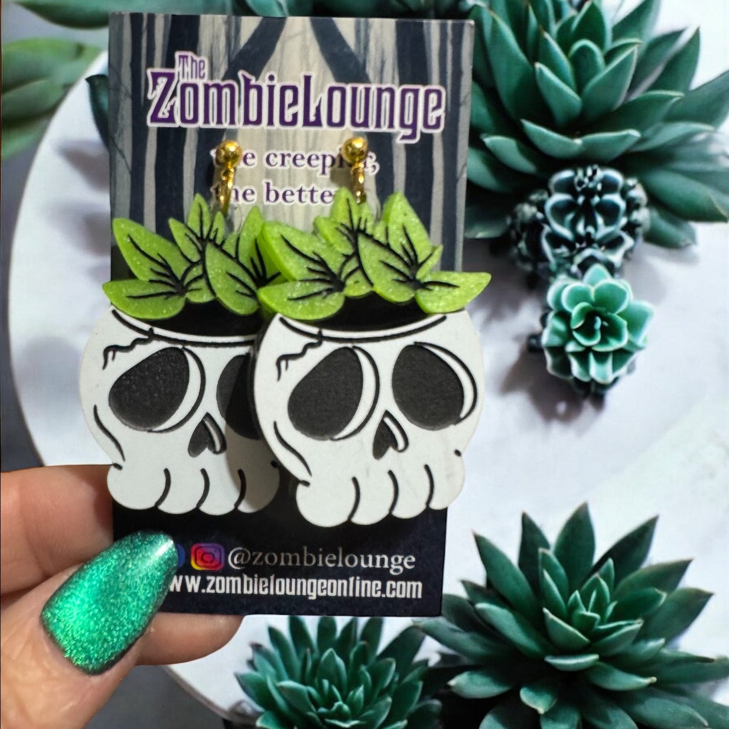 Skull Planter Earrings