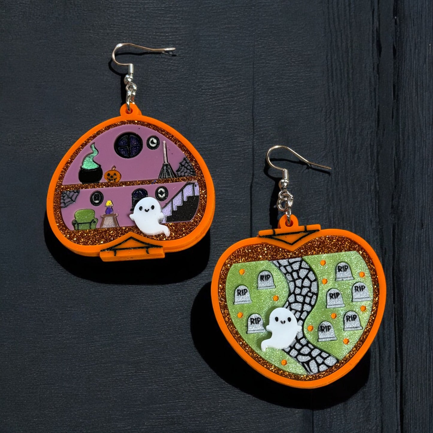 Spooky Ghost Pocket Earrings