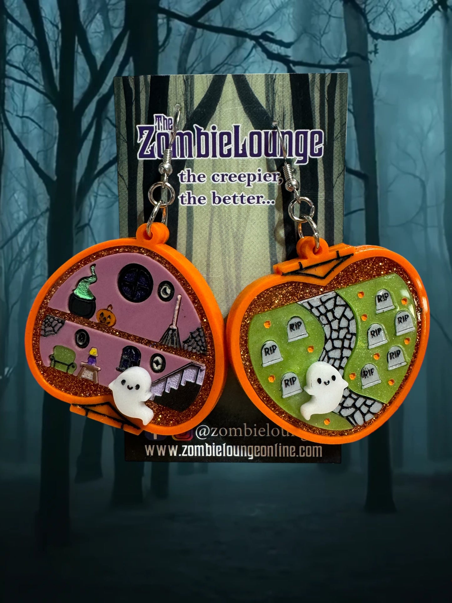 Spooky Ghost Pocket Earrings