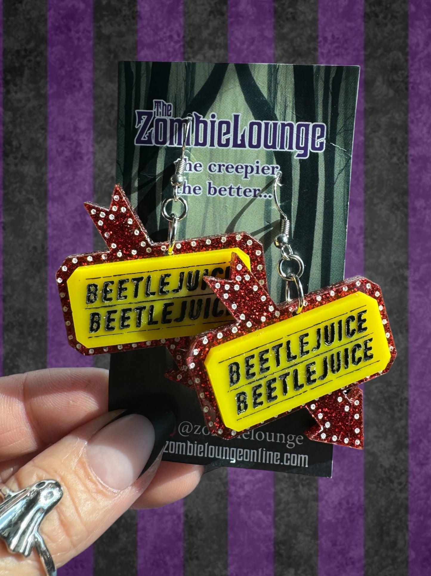 Beetle Marquee Sign Earrings