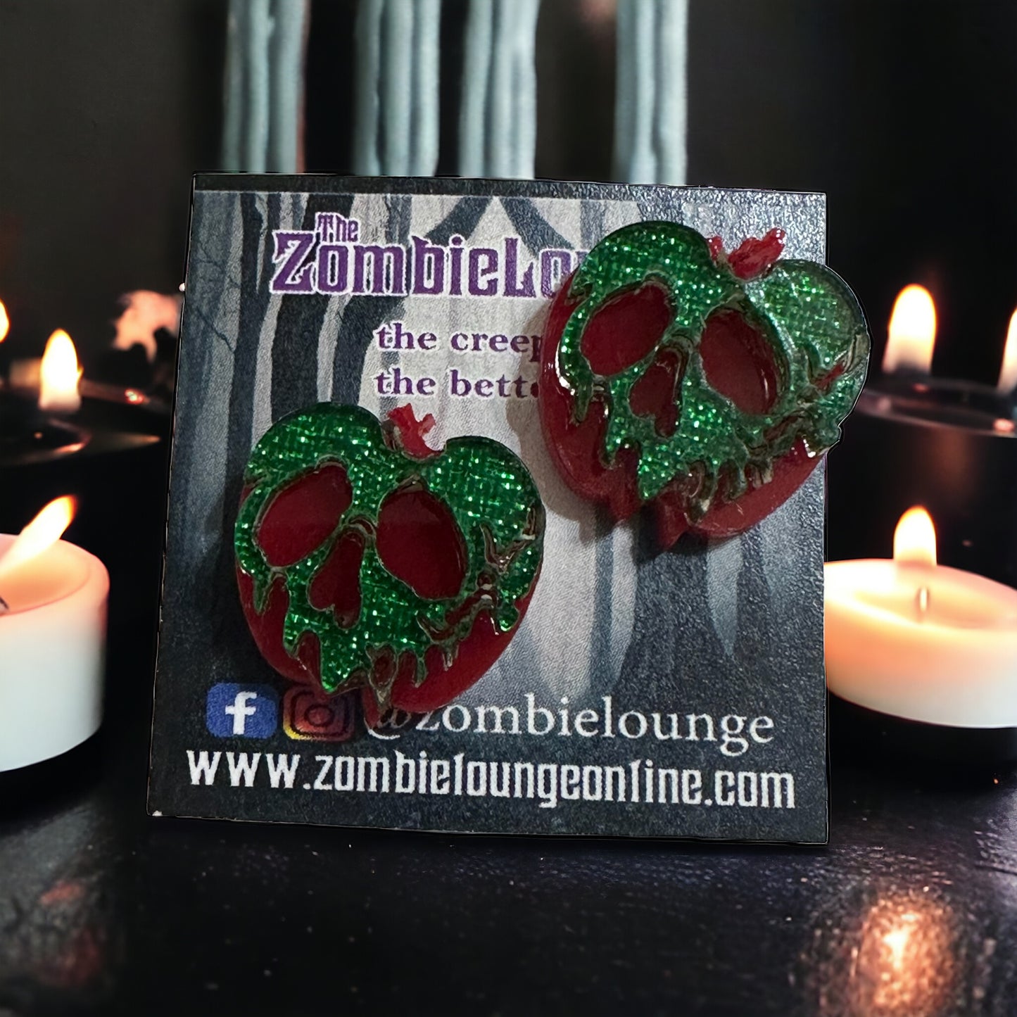 Poison Apple Hanging Stud Earrings