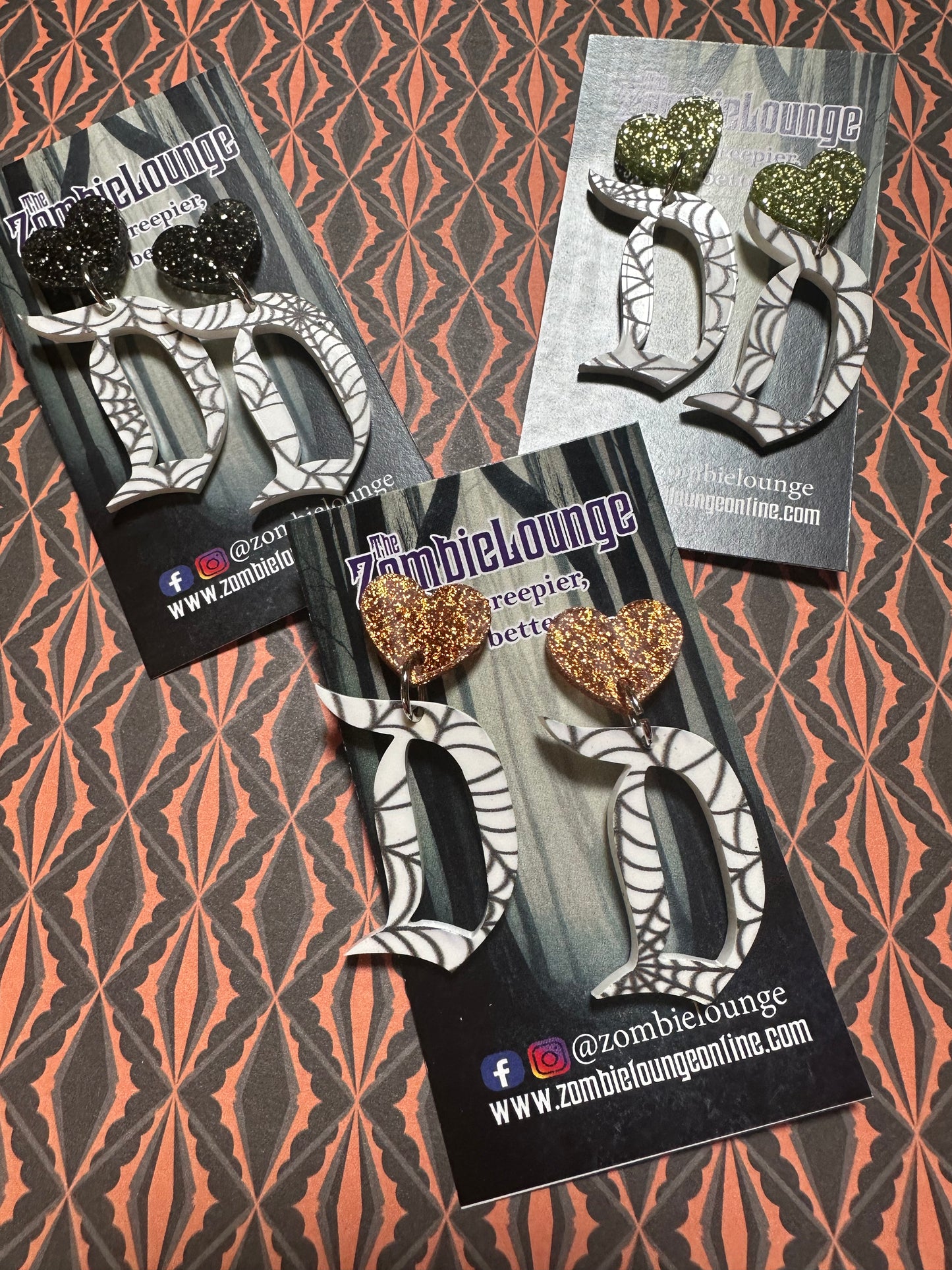 Spider Web D Earrings