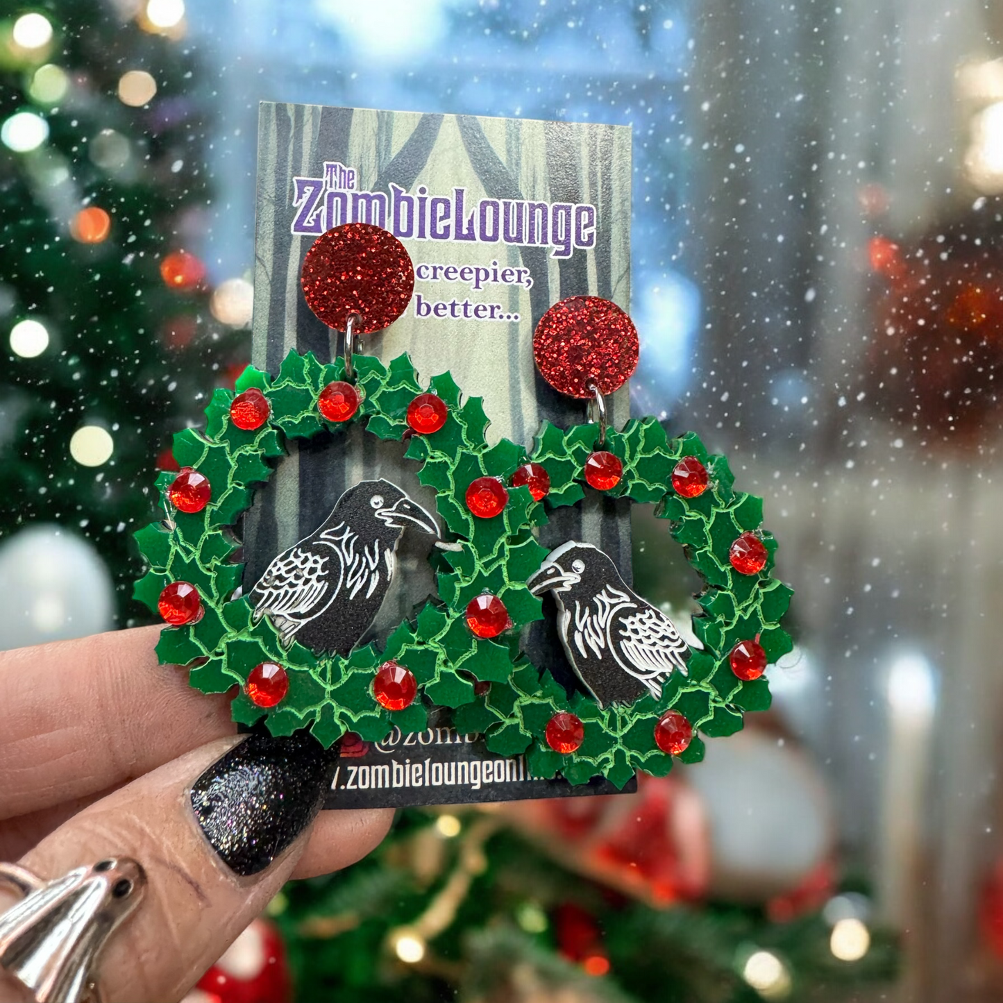 Raven Wreath Earrings