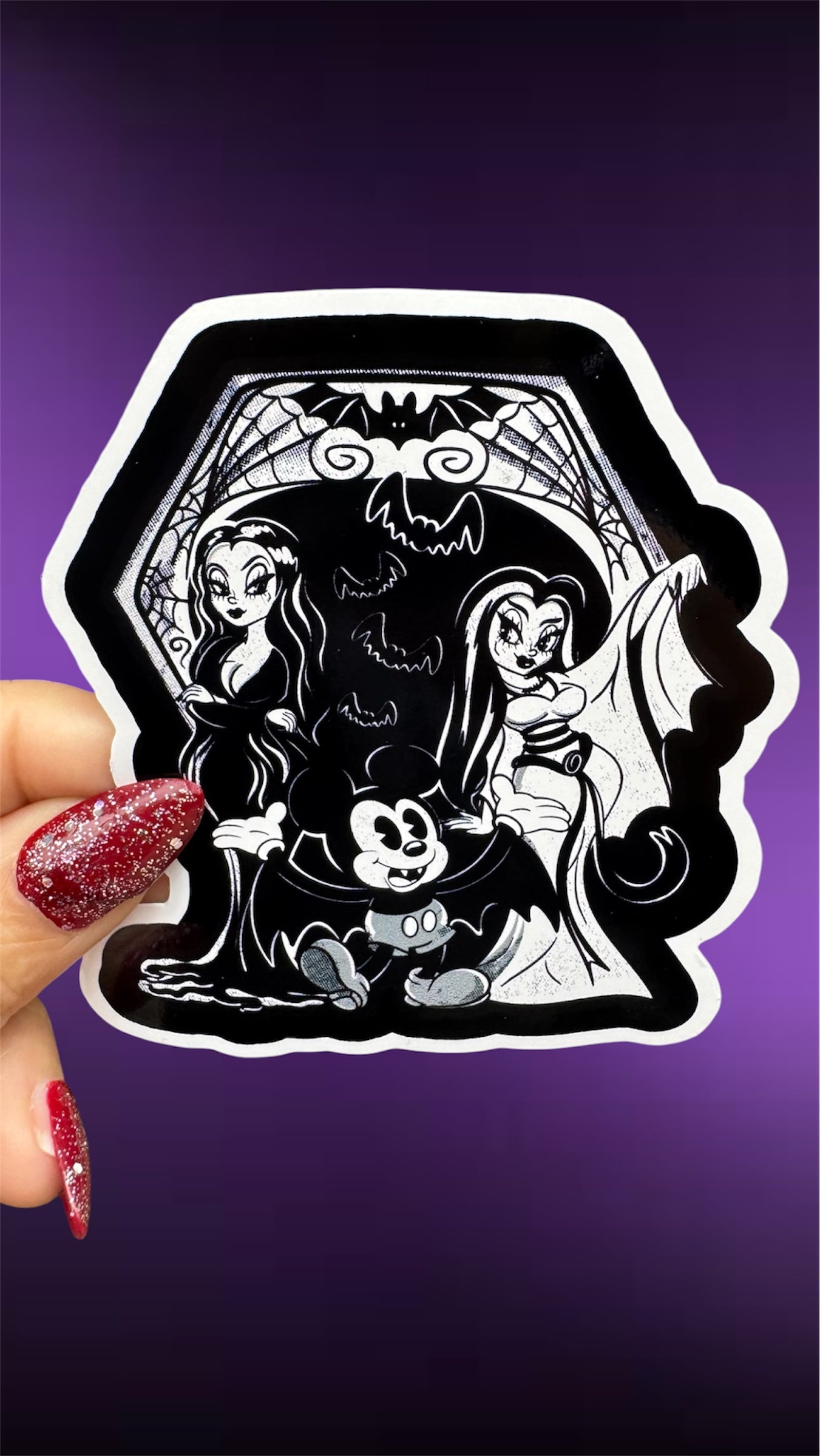 Morticia, Lily, and the Mouse Sticker