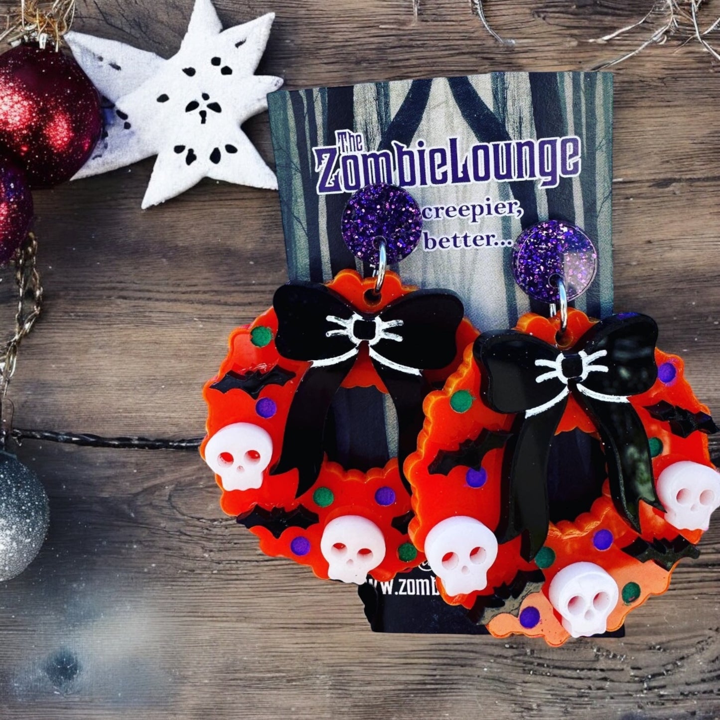 Spooky Wreath Earrings