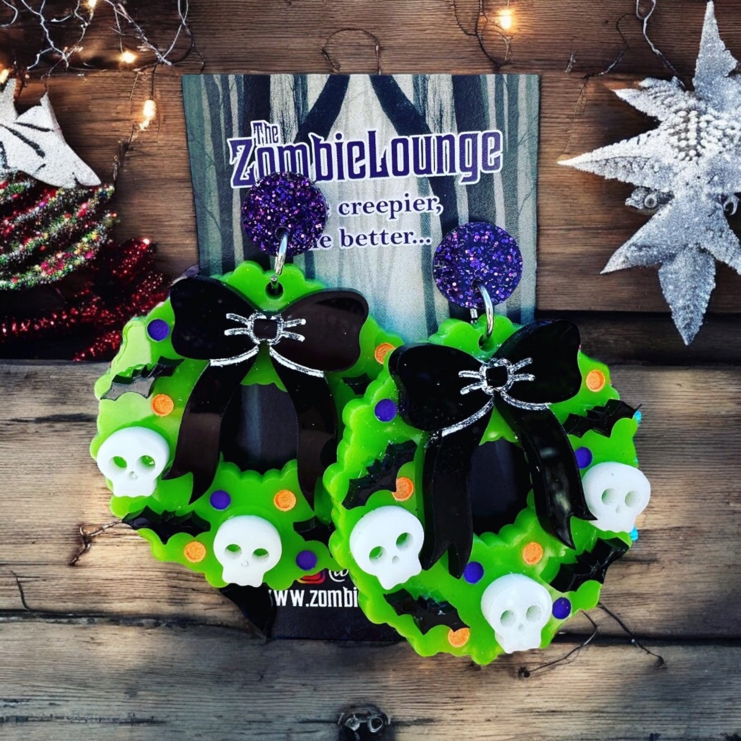 Spooky Wreath Earrings