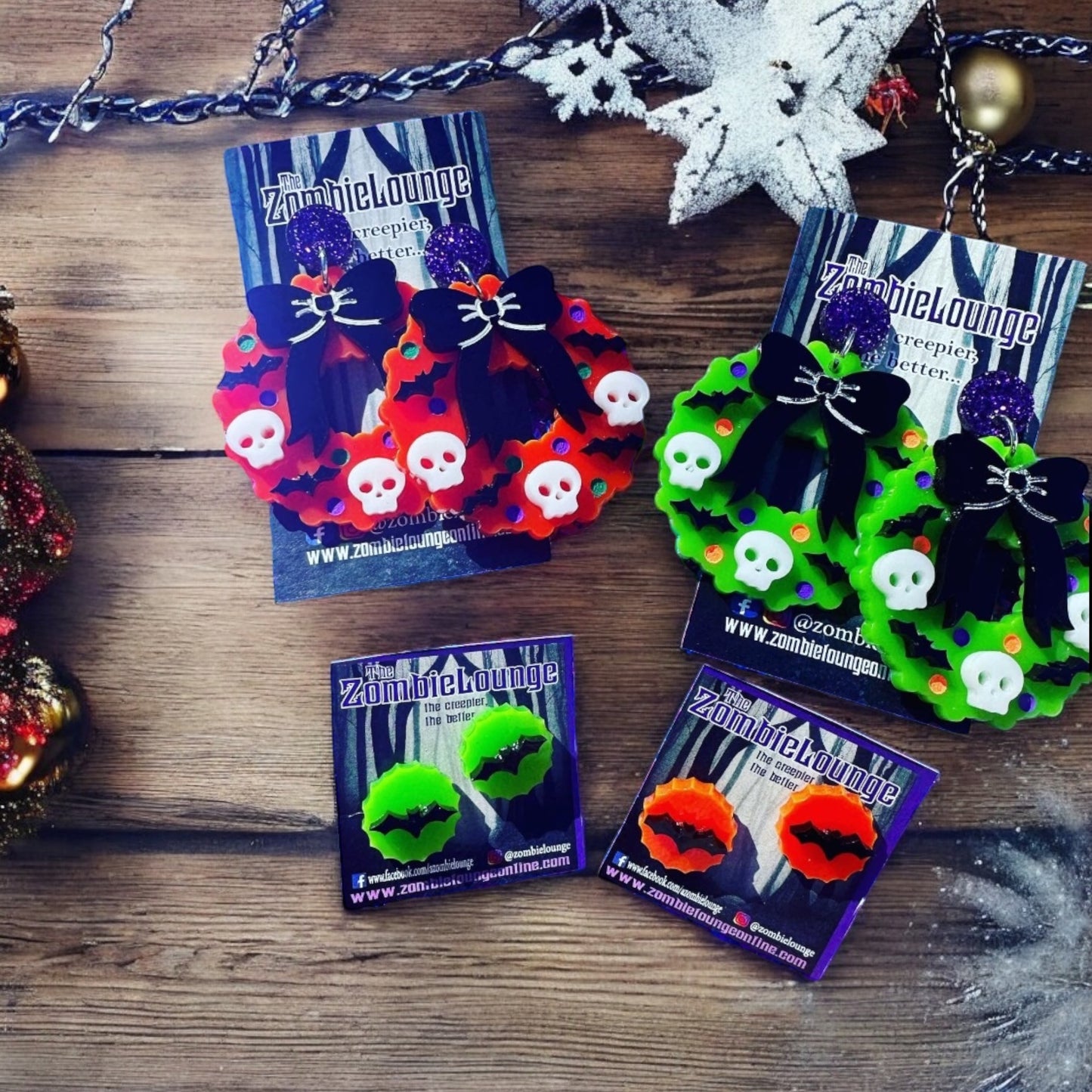 Spooky Wreath Earrings