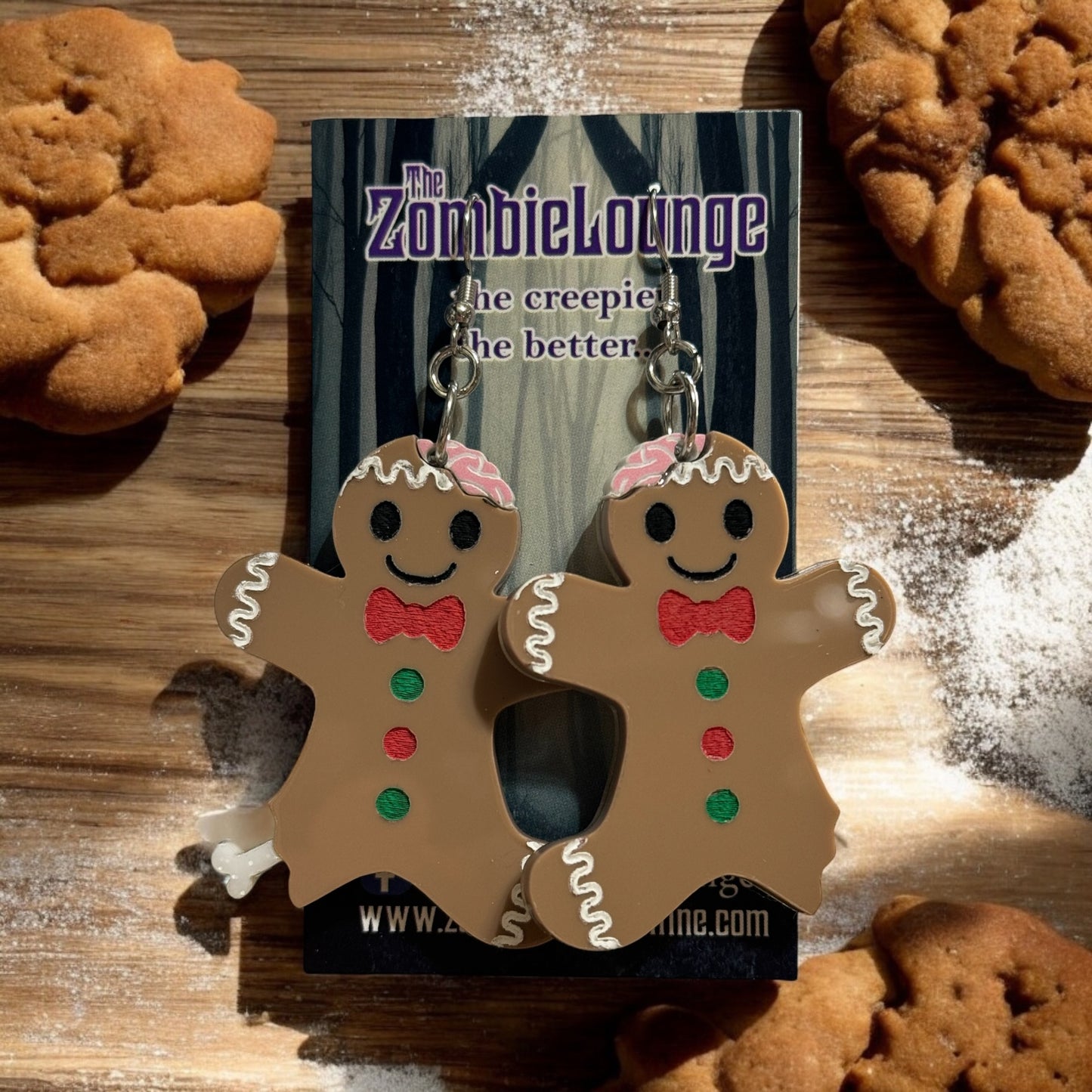 Skeleton Gingerbread Cookie Earrings