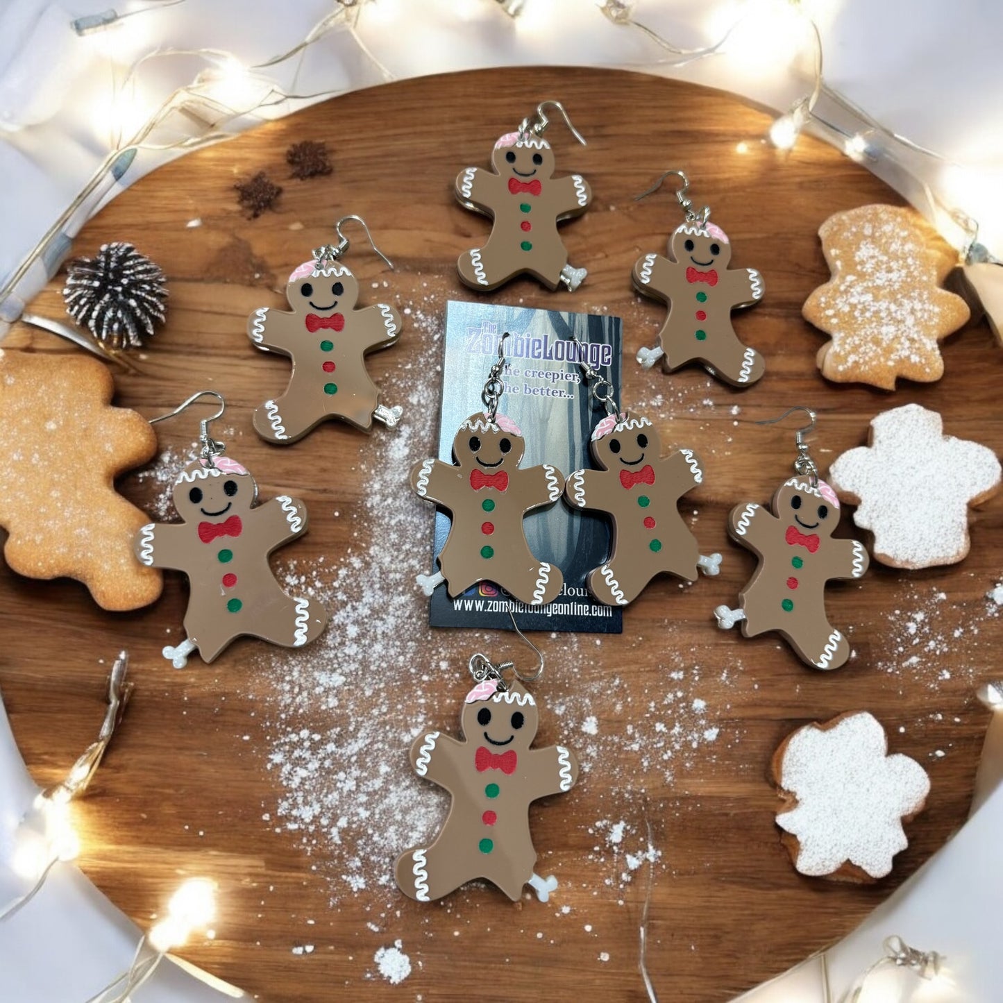 Skeleton Gingerbread Cookie Earrings