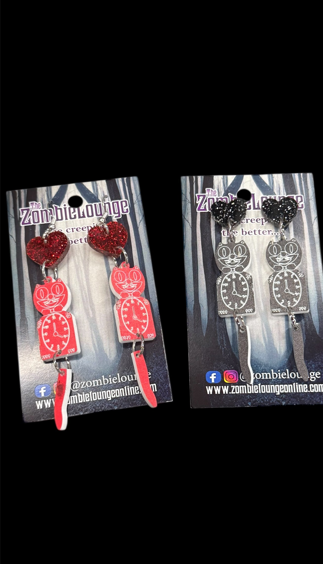 Retro Cat Clock Earrings