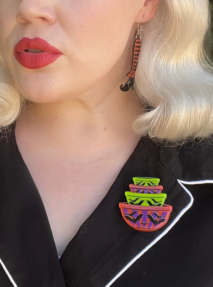 Menacing Mixers Halloween Bowls Brooch