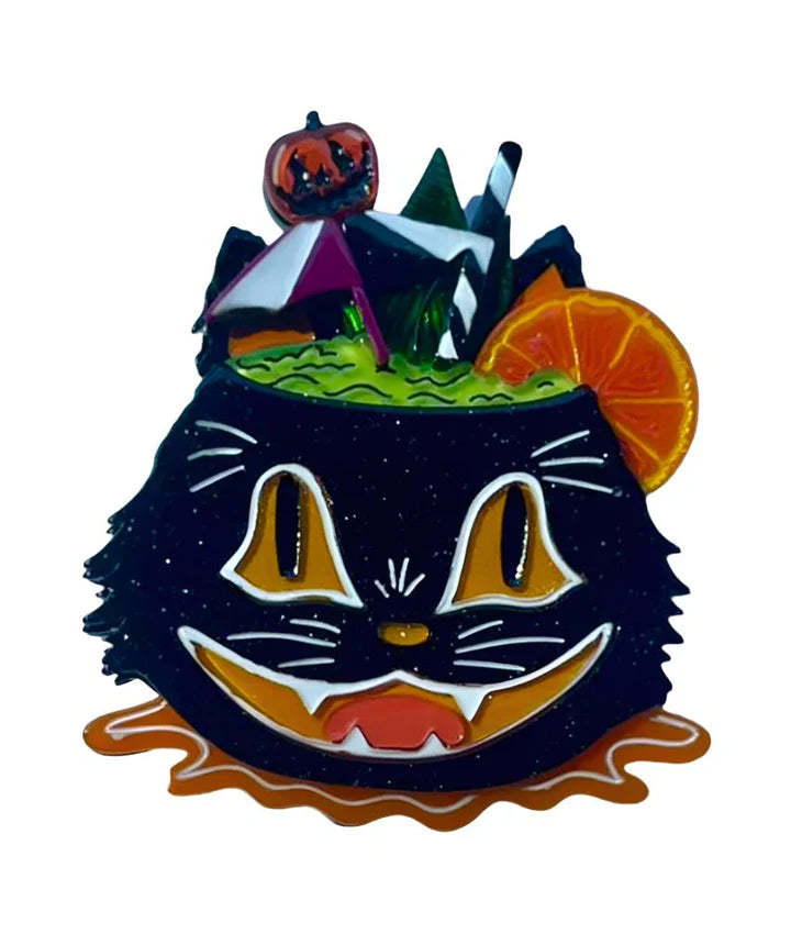Black Magic Tiki Brooch