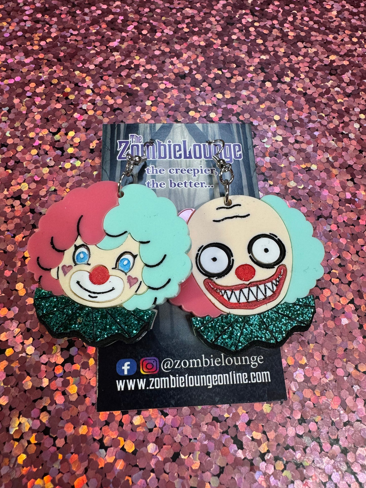Cute and Creepy Clown earrings