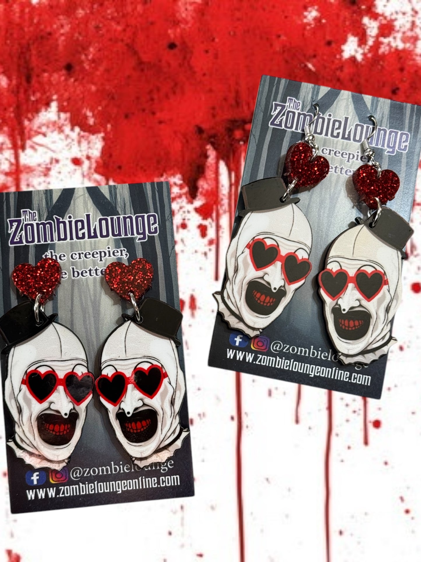 Terror Heart Glasses Earrings