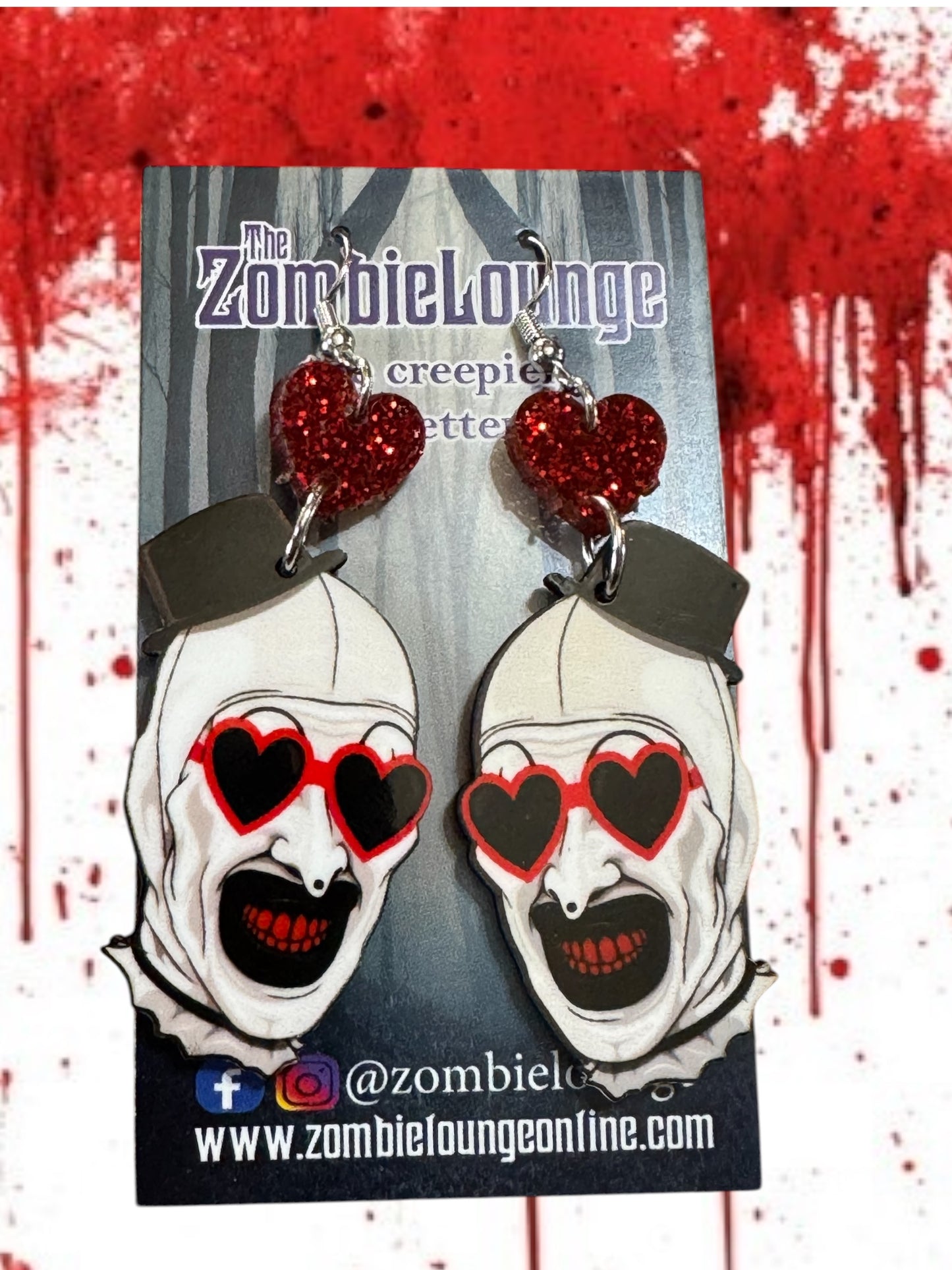 Terror Heart Glasses Earrings