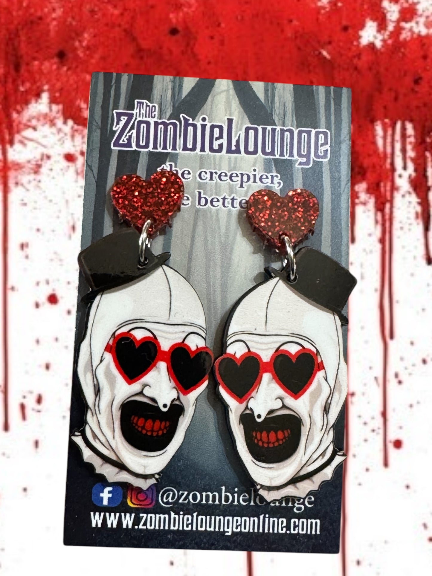 Terror Heart Glasses Earrings