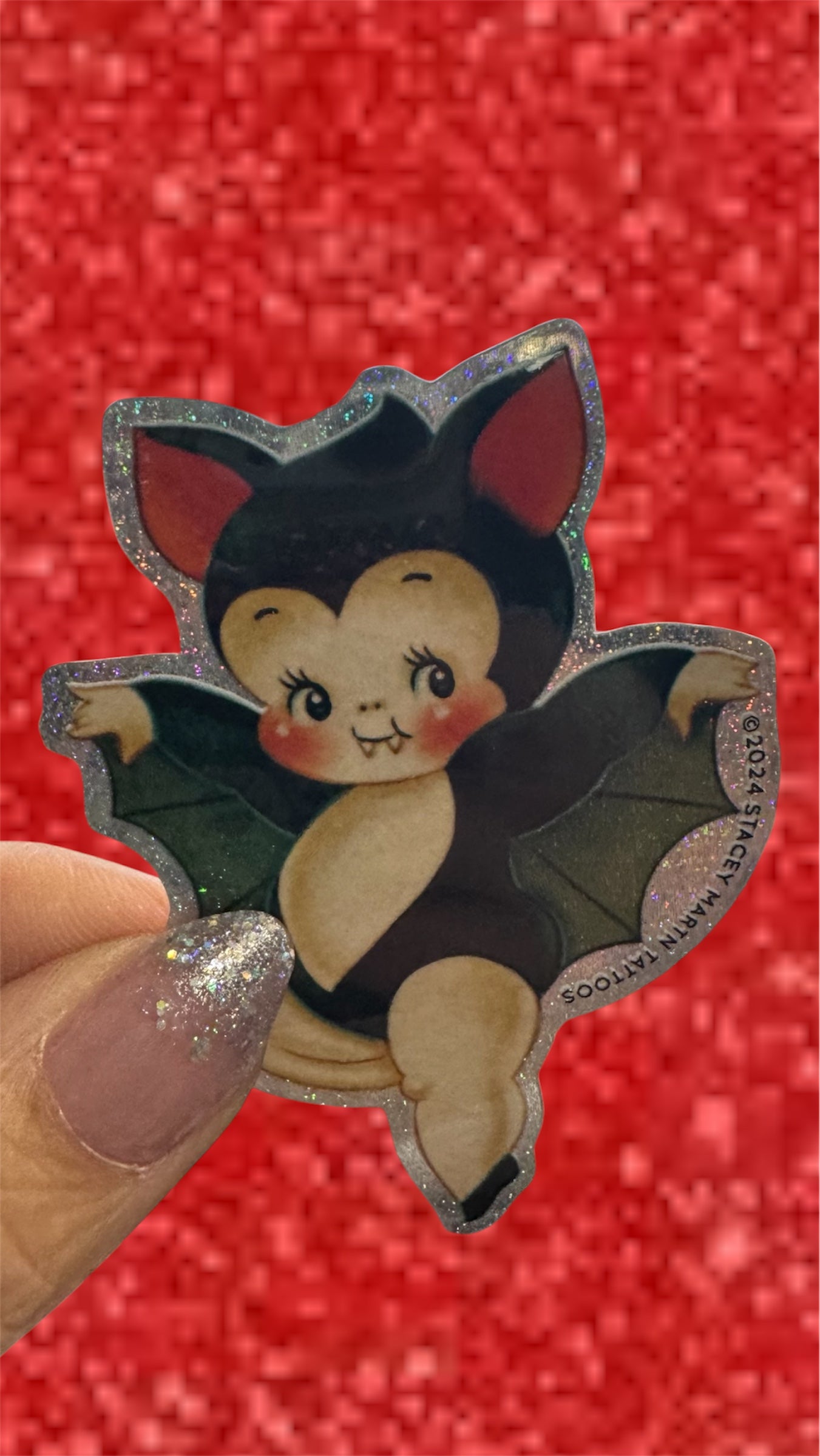 Eli the Wee Baby Bat Kewpie Sticker