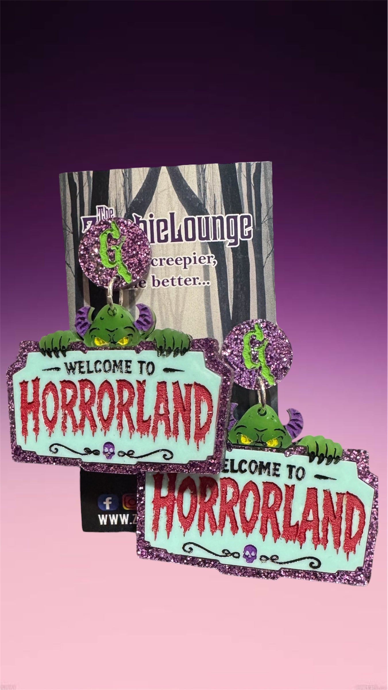 Horrorland Sign Earrings
