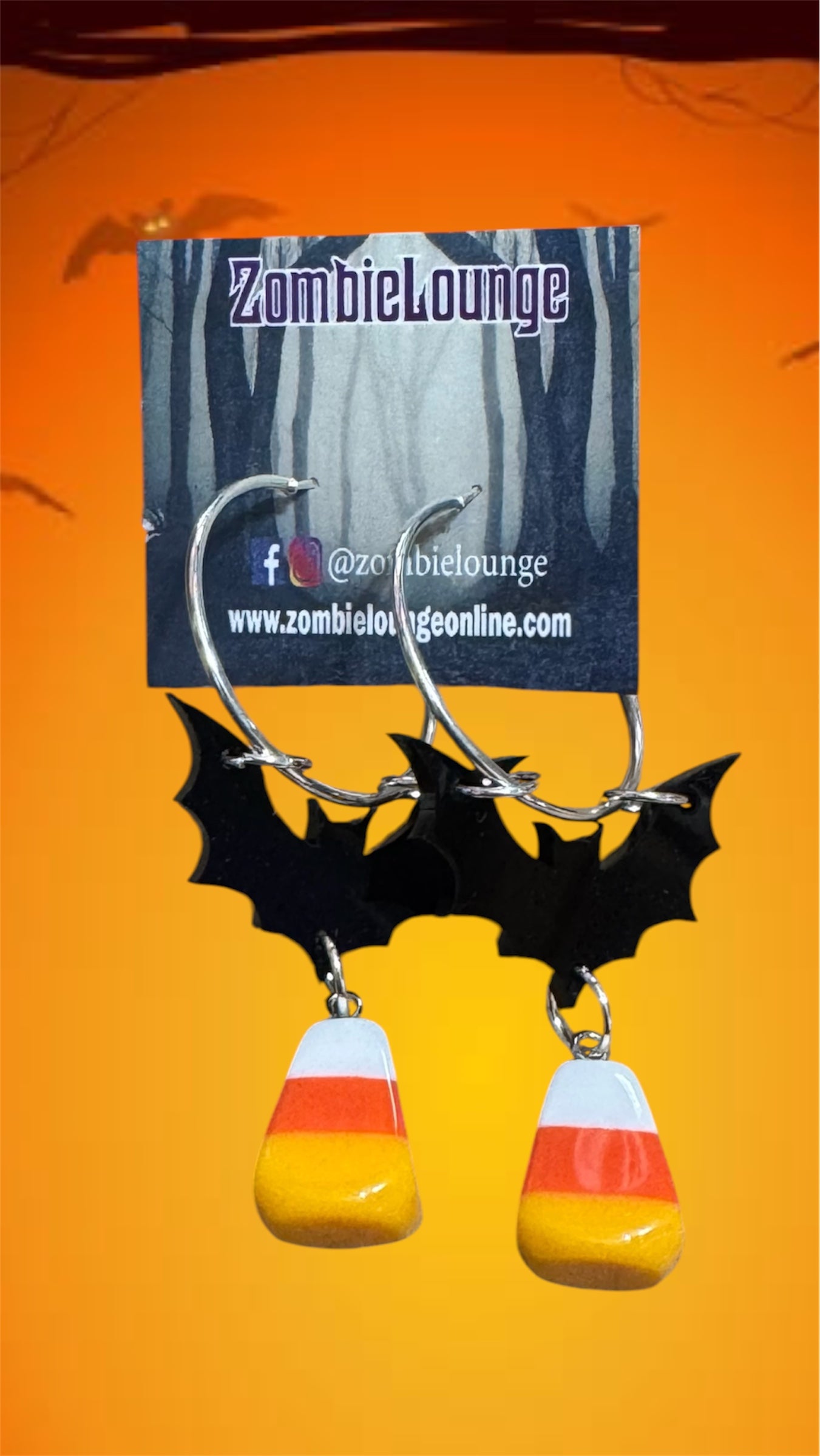 Candy Corn Bats Earrings