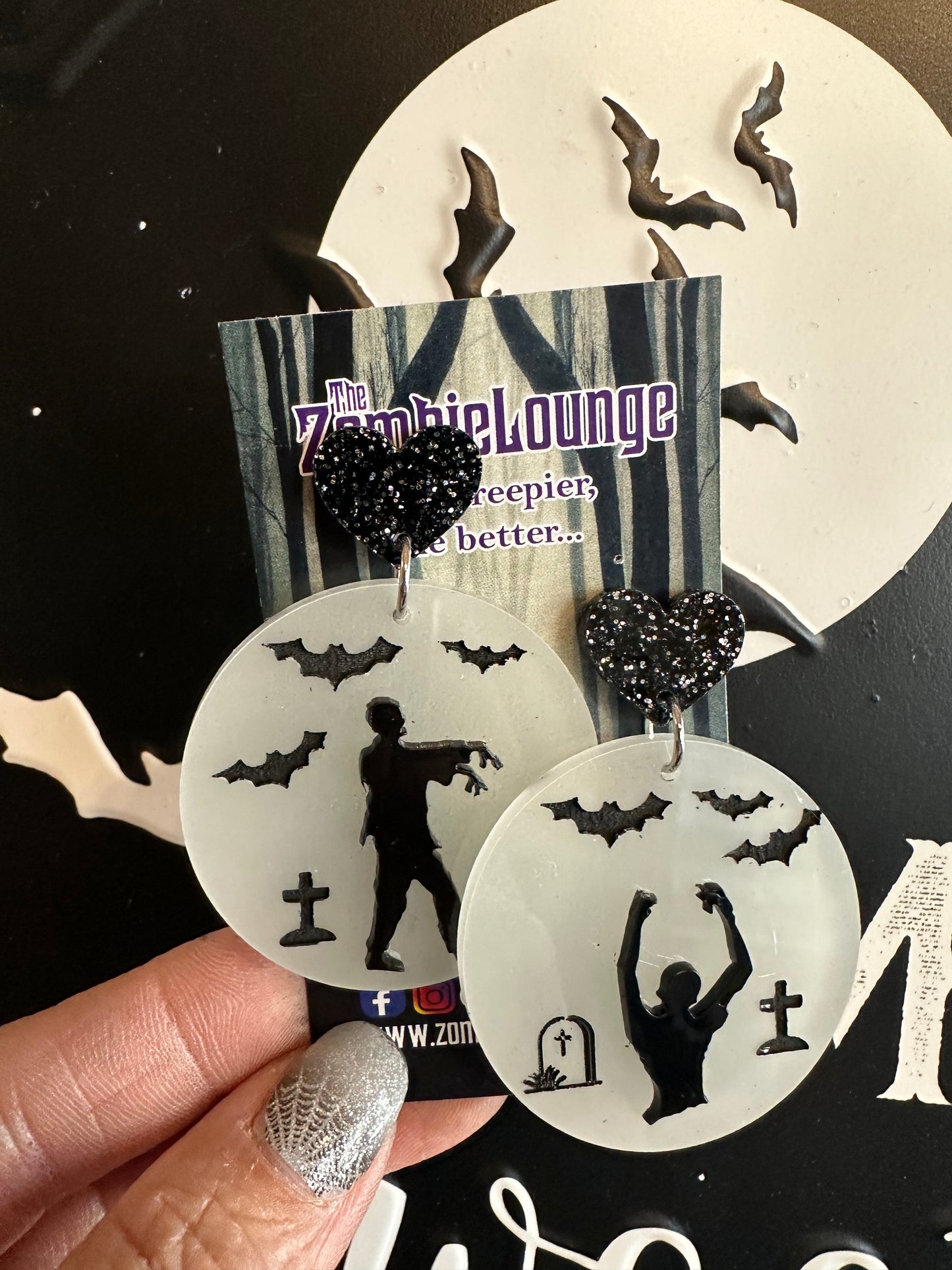 Zombie Moon Earrings