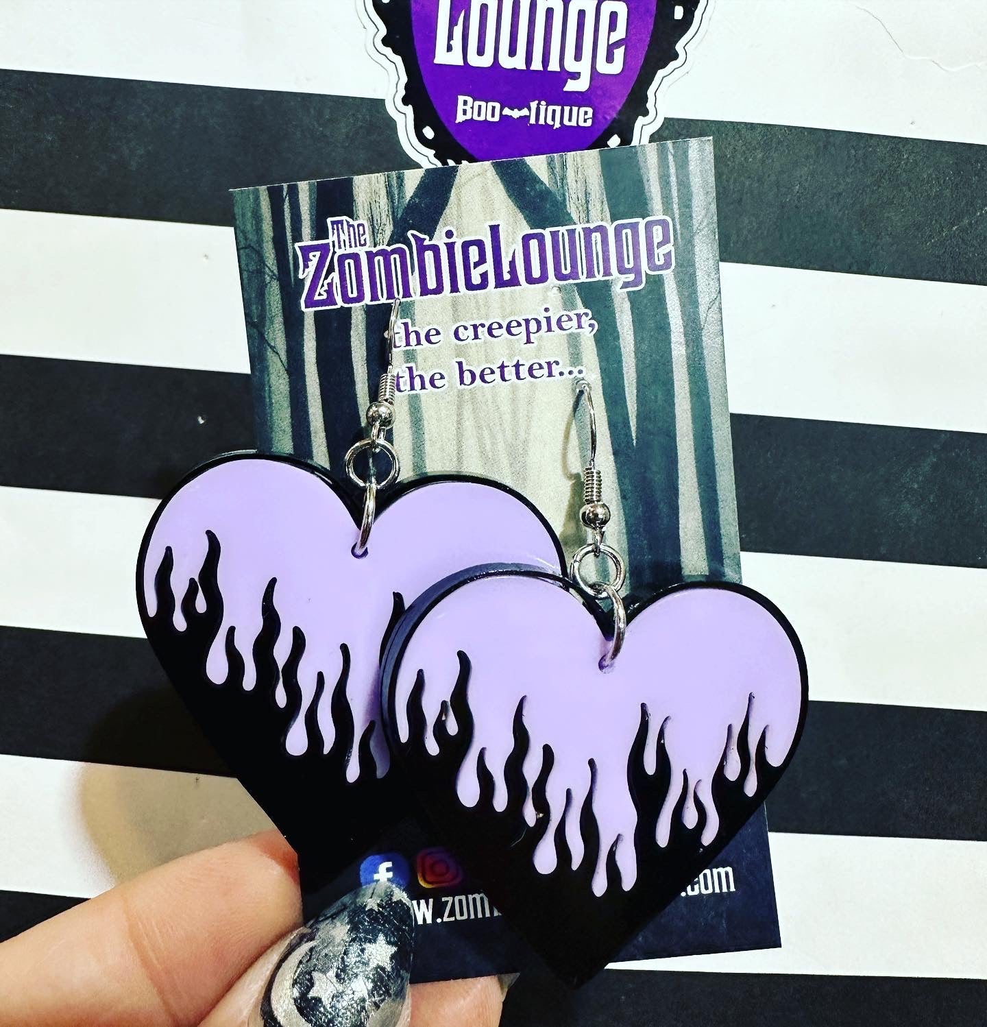 Flaming Heart Hanging Earrings