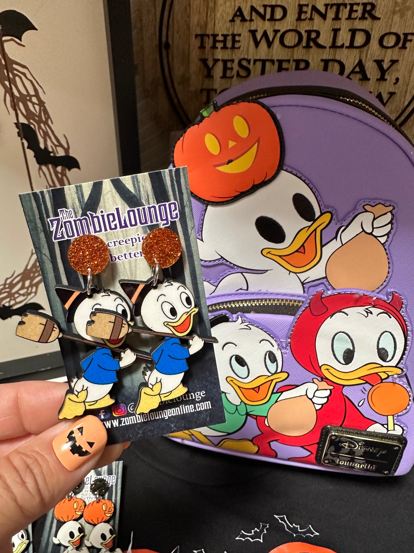 Trick or Treat Duck Earrings