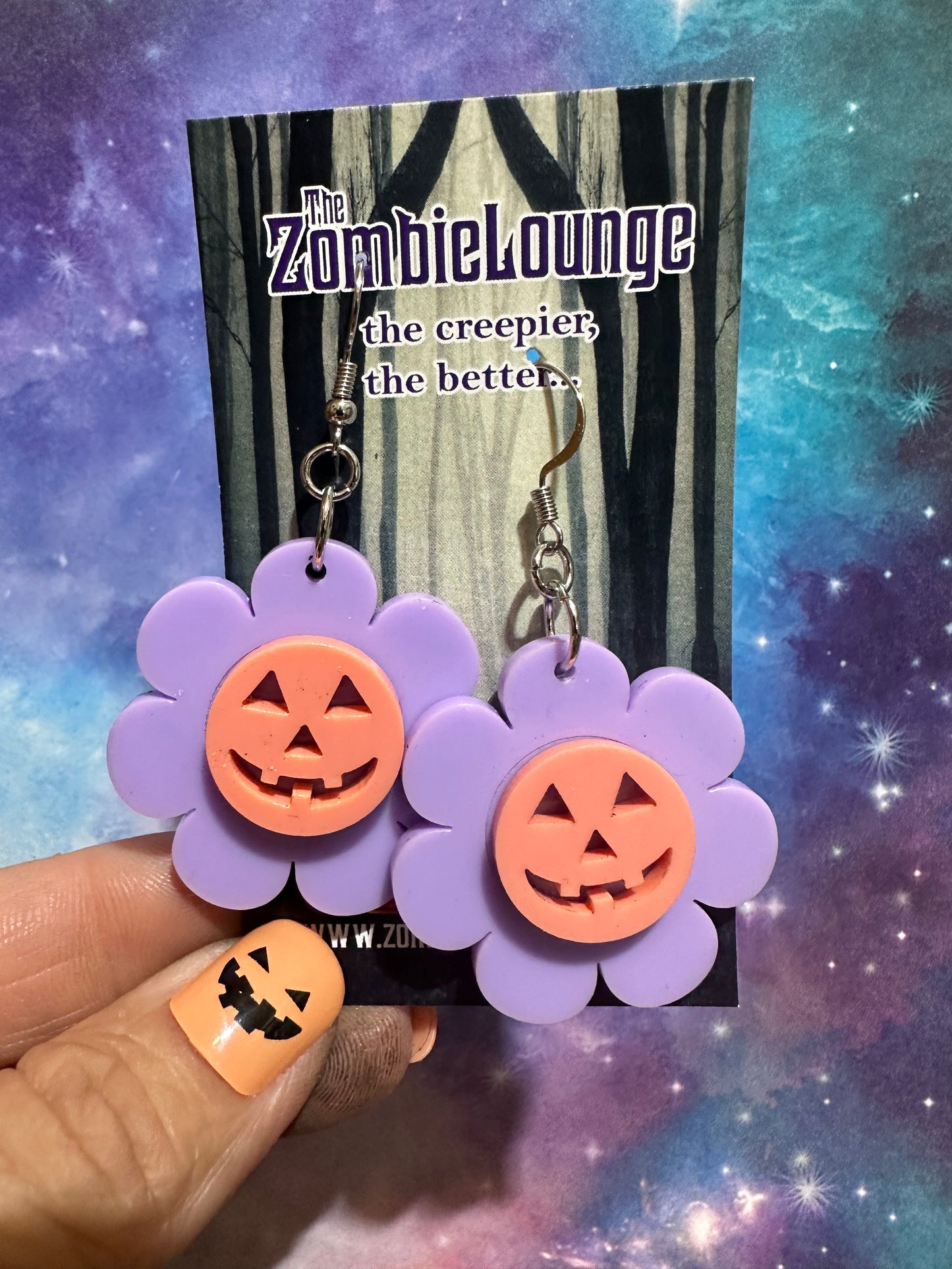 Pumpkin Daisy Earrings