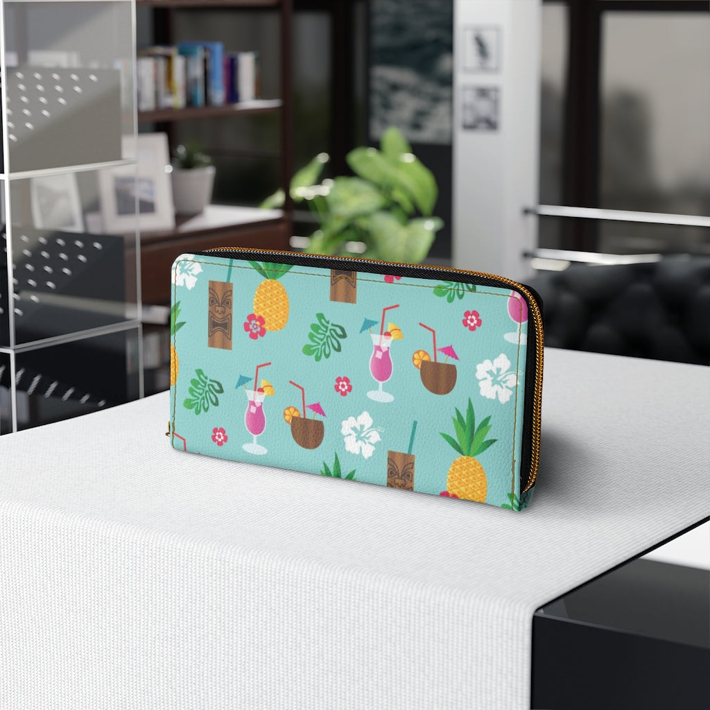 Tiki and Mai-tai time Zipper Wallet