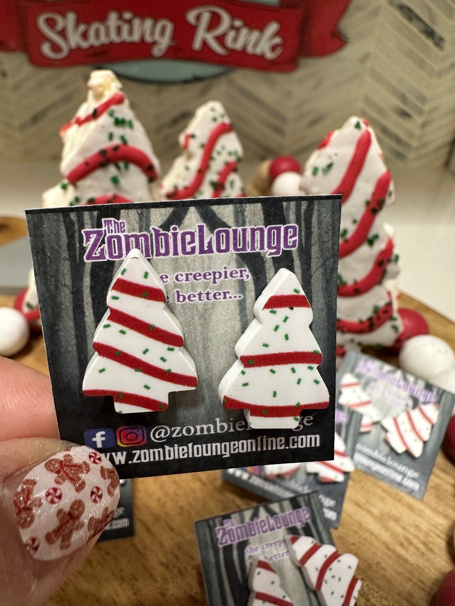 Christmas Tree Cake Earrings